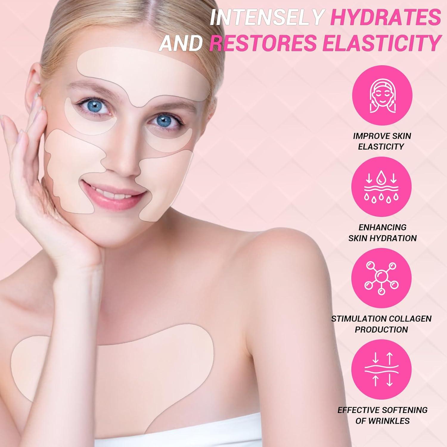 12 Parches Antienvejecimiento MEIEGOU para Arrugas Faciales