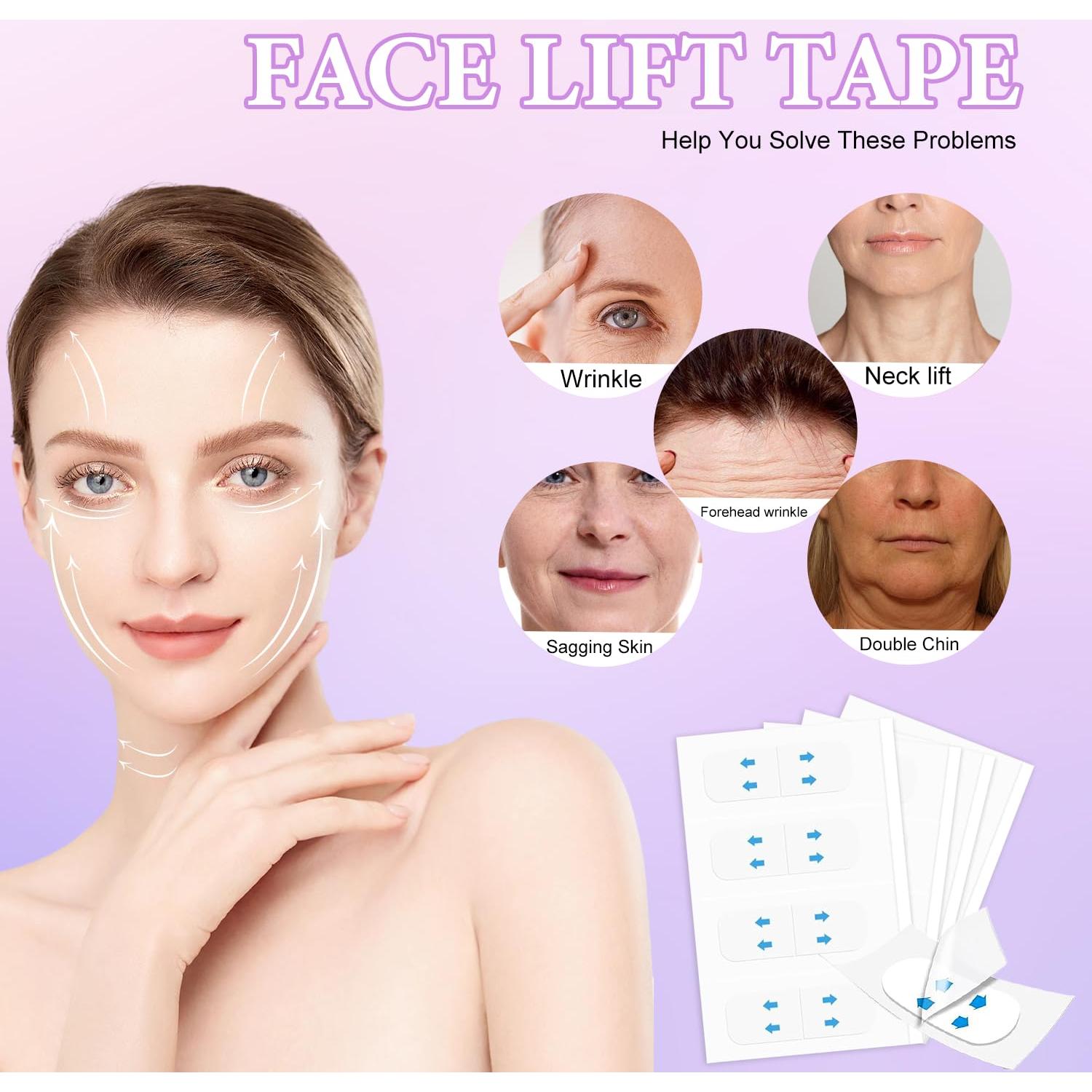 Cinta Levantadora Facial Invisible YAGUVI 80 Piezas Efecto Instantáneo