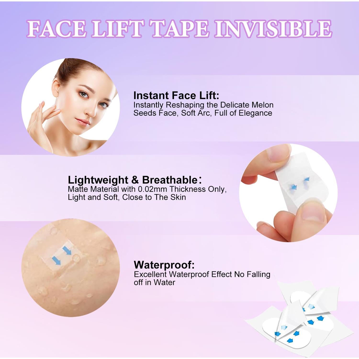 Cinta Levantadora Facial Invisible YAGUVI 80 Piezas Efecto Instantáneo