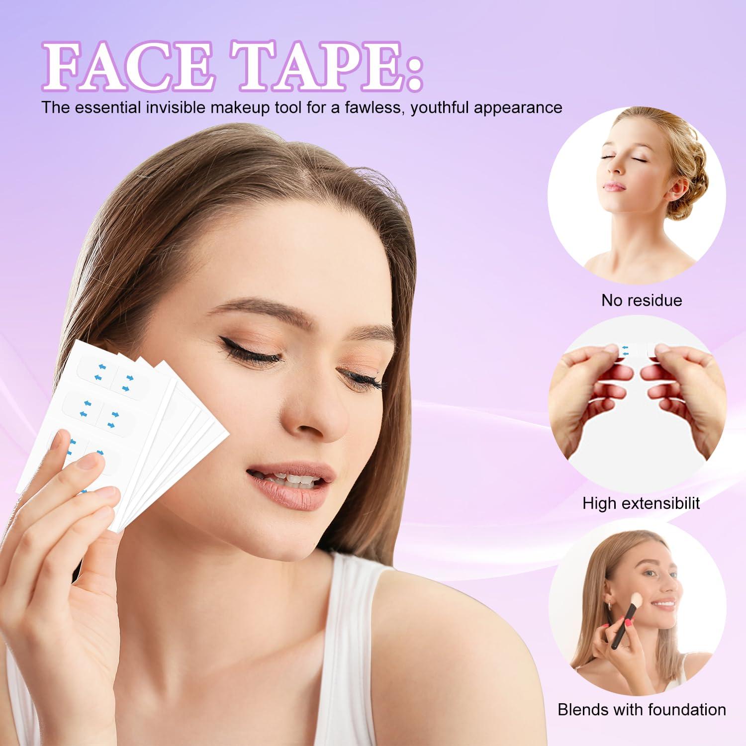 Cinta Levantadora Facial Invisible YAGUVI 80 Piezas Efecto Instantáneo