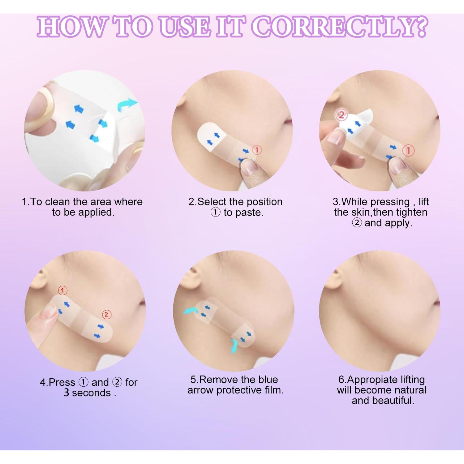 Cinta Levantadora Facial Invisible YAGUVI 80 Piezas Efecto Instantáneo