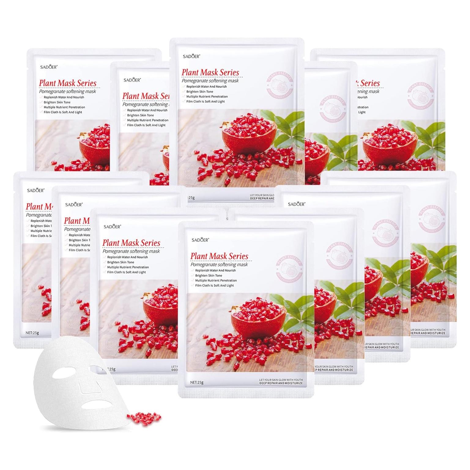 Mascarillas Faciales Hidratantes Jakuva 12PCS Colágeno Antienvejecimiento