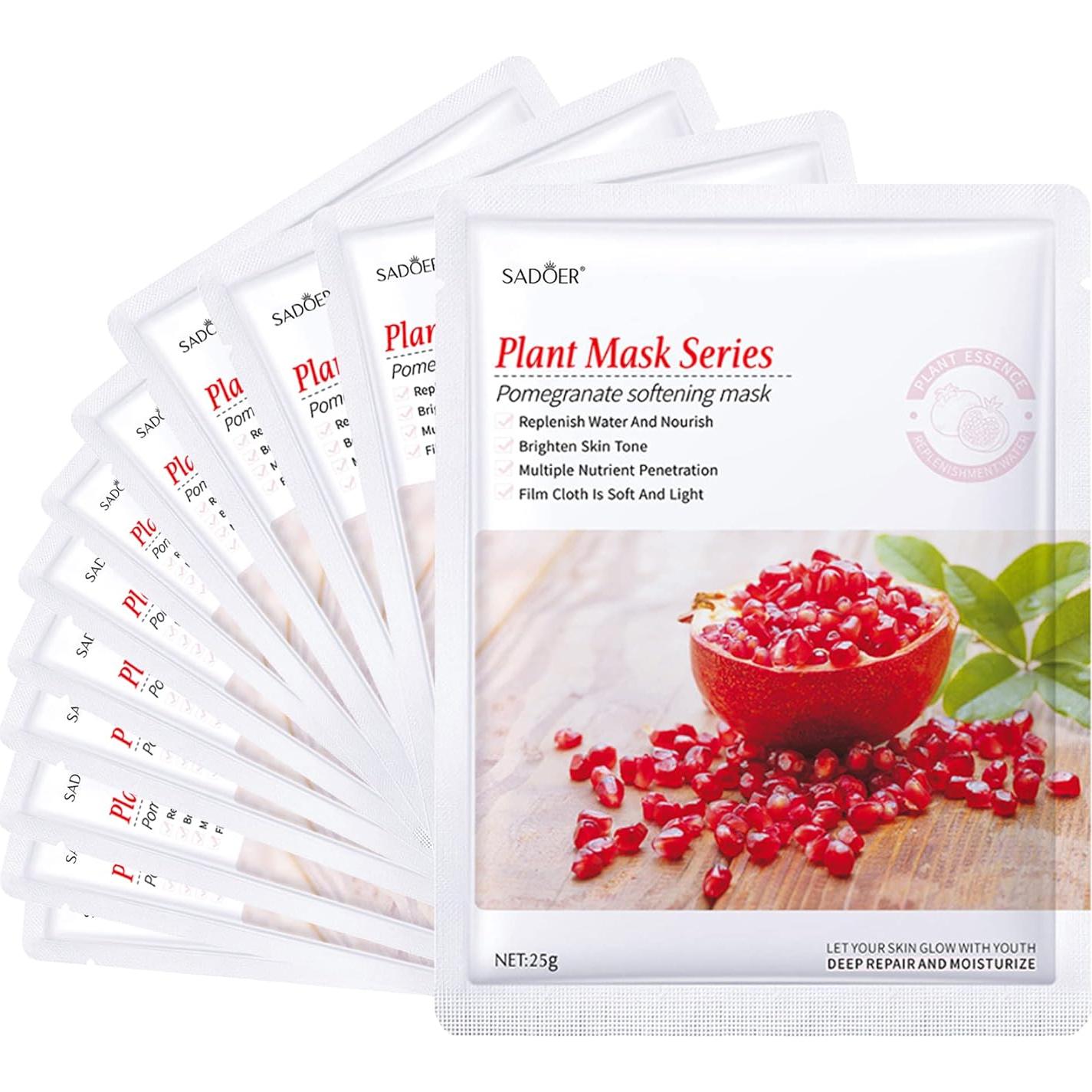 Mascarillas Faciales Hidratantes Jakuva 12PCS Colágeno Antienvejecimiento