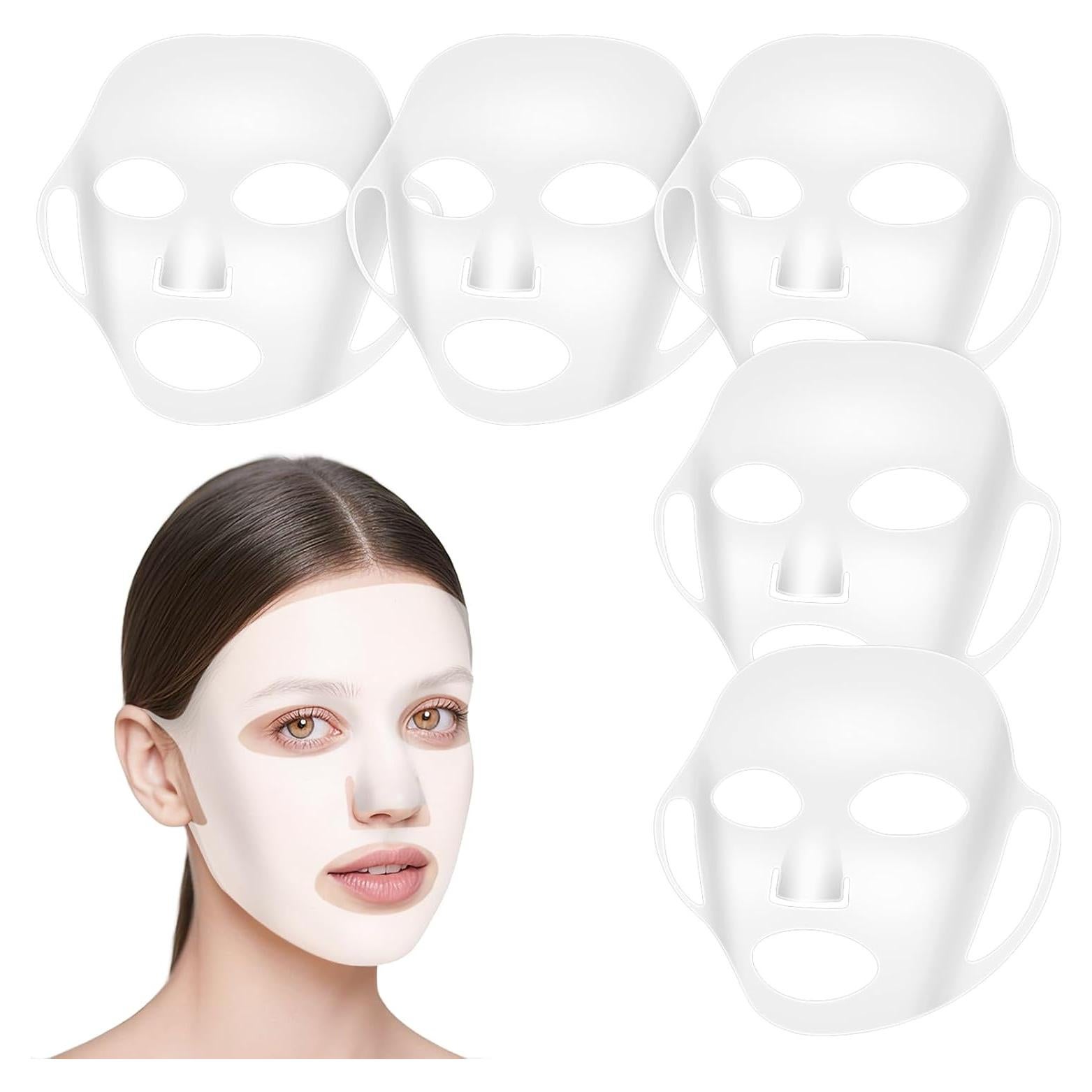 5 Piezas Máscara Facial de Silicona Reutilizable LIQWEI