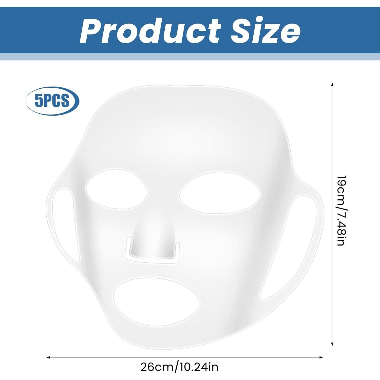 5 Piezas Máscara Facial de Silicona Reutilizable LIQWEI