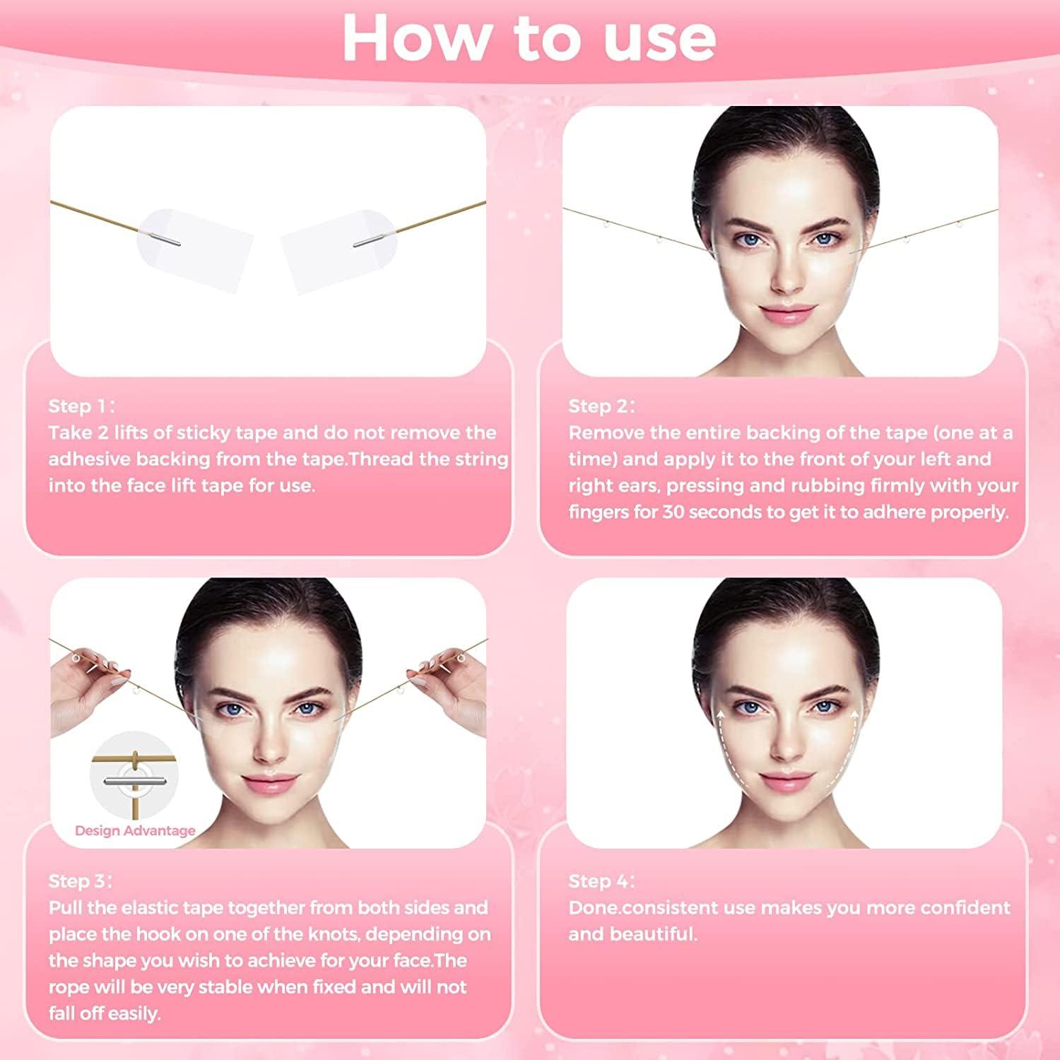 Cinta de Levantamiento Facial Invisible LadPemo - 100 Piezas