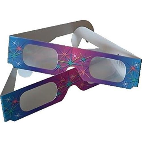 100 Gafas de Difracción Fuegos Artificiales Arcoíris + 2 Corazones