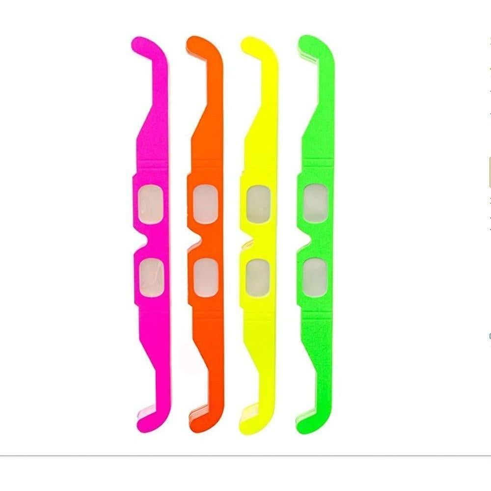 100 Gafas de Fuegos Artificiales 3D Plegables Arcoíris