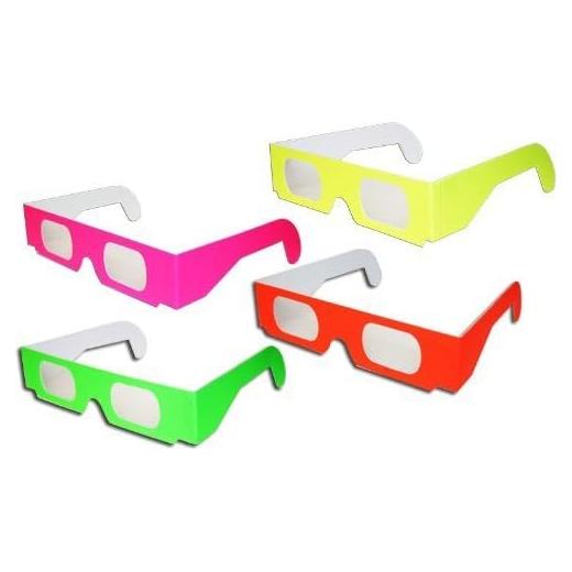 8 Pares de Gafas de Difracción Prismática 3Dstereo Neon