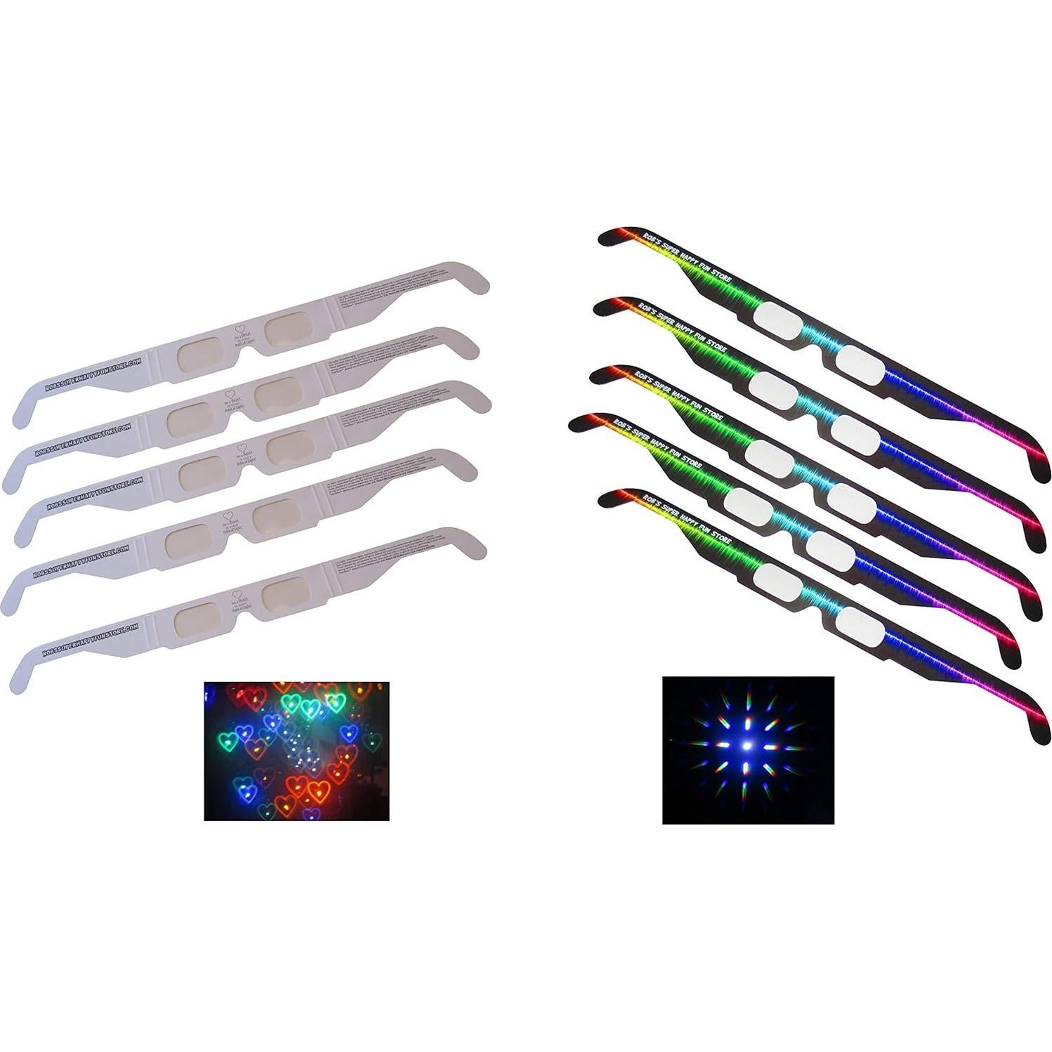 Gafas de Difracción para Fuegos Artificiales - 10 Piezas