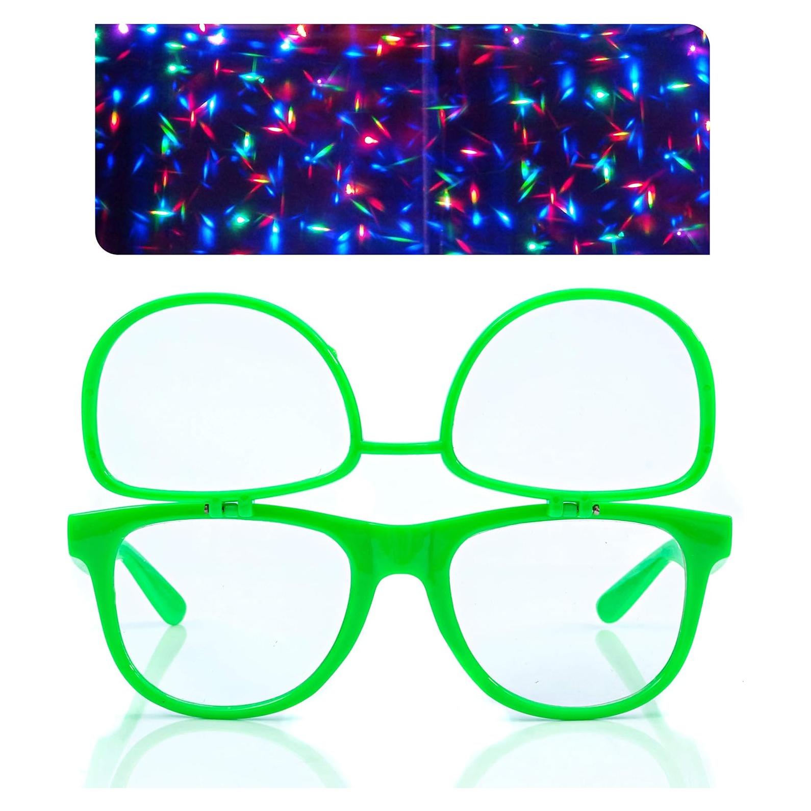 Gafas de Difracción Plegables Plur Vision Claras Verde