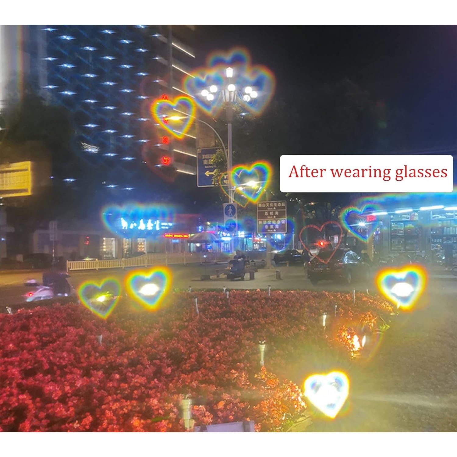 Gafas de Corazón Efecto Difracción UV400 para Fiesta y Rave