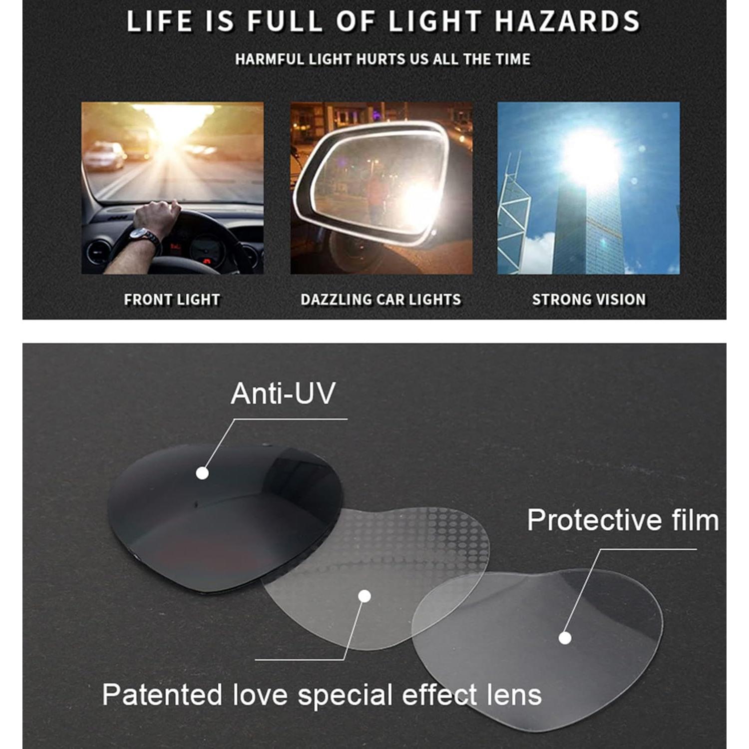 Gafas de Corazón Efecto Difracción UV400 para Fiesta y Rave