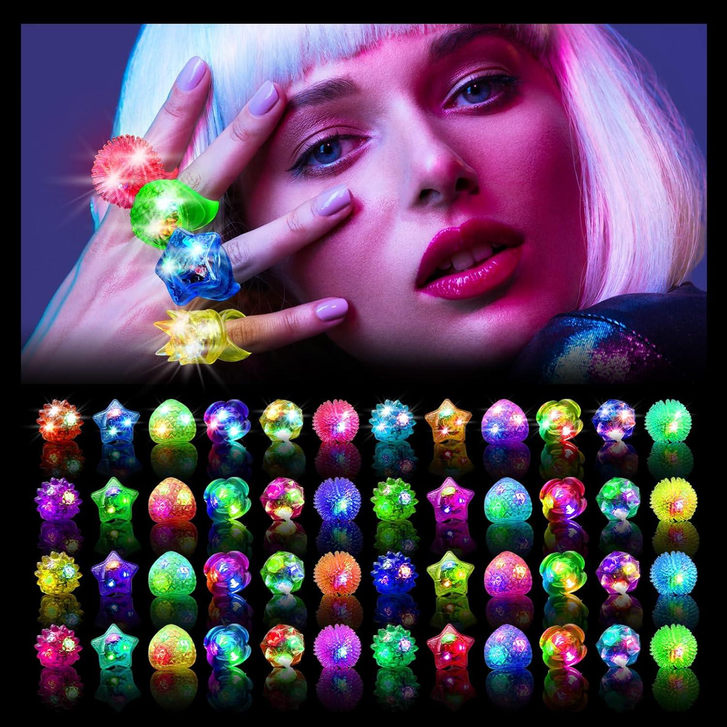 48 Anillos LED Iluminados OLUPP para Fiestas Brillantes