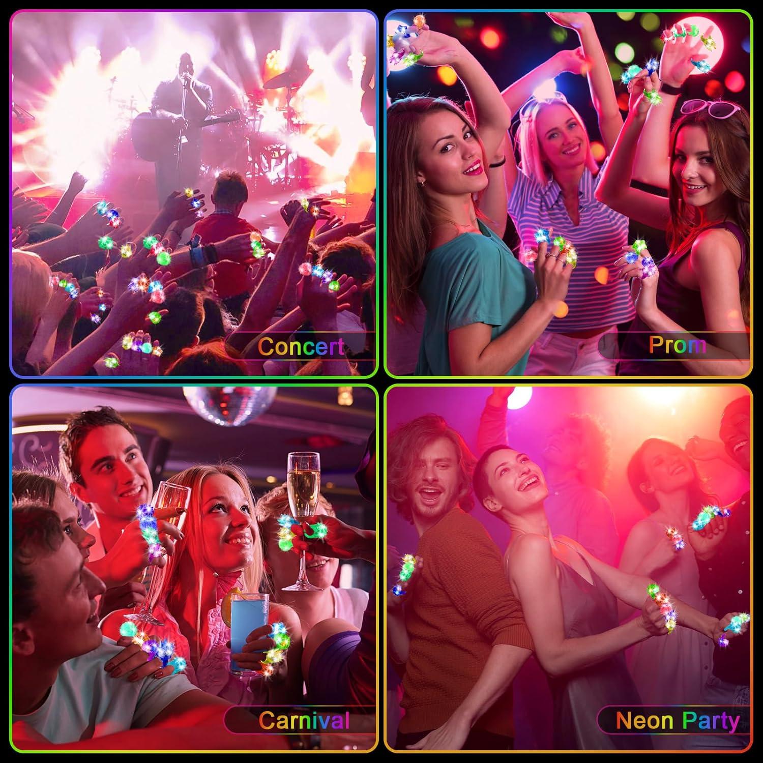 48 Anillos LED Iluminados OLUPP para Fiestas Brillantes