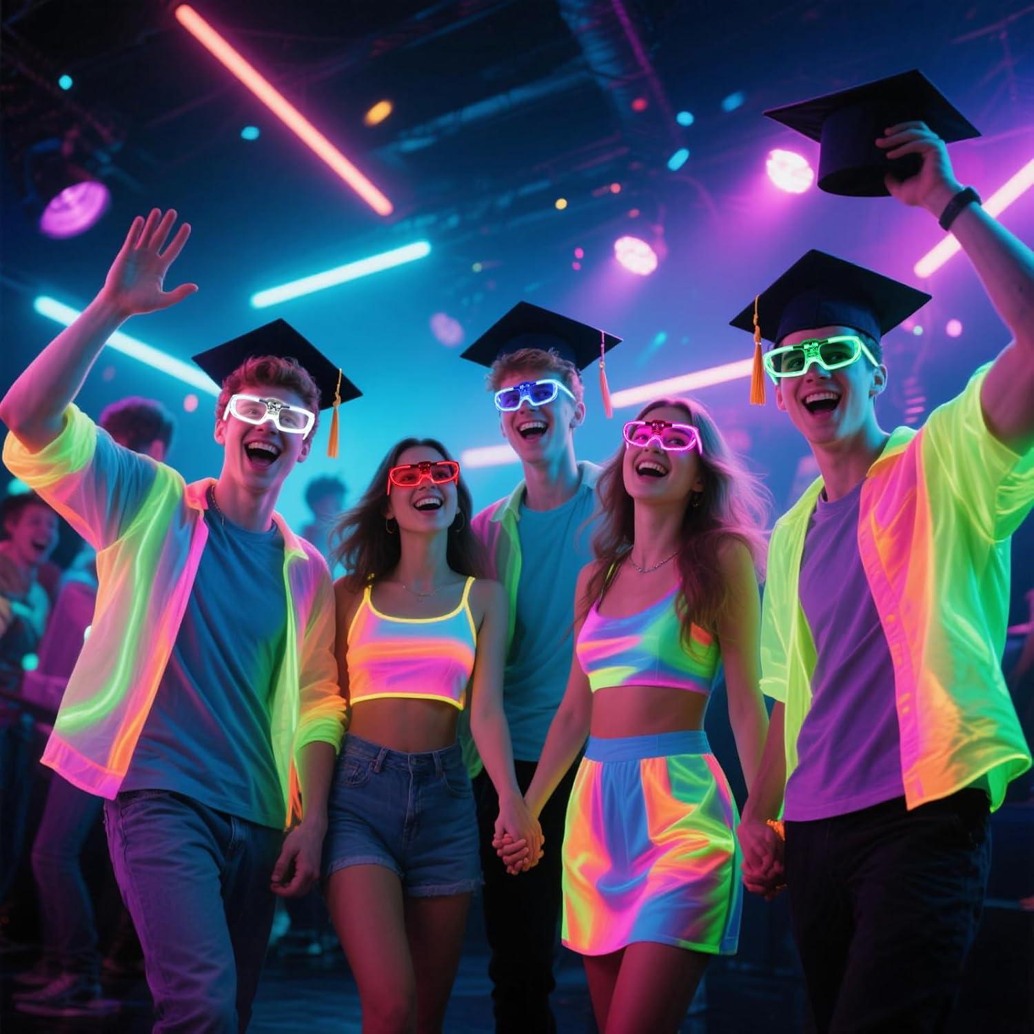 28 Gafas LED Neón FathiSooc 5 Colores 3 Modos para Fiestas