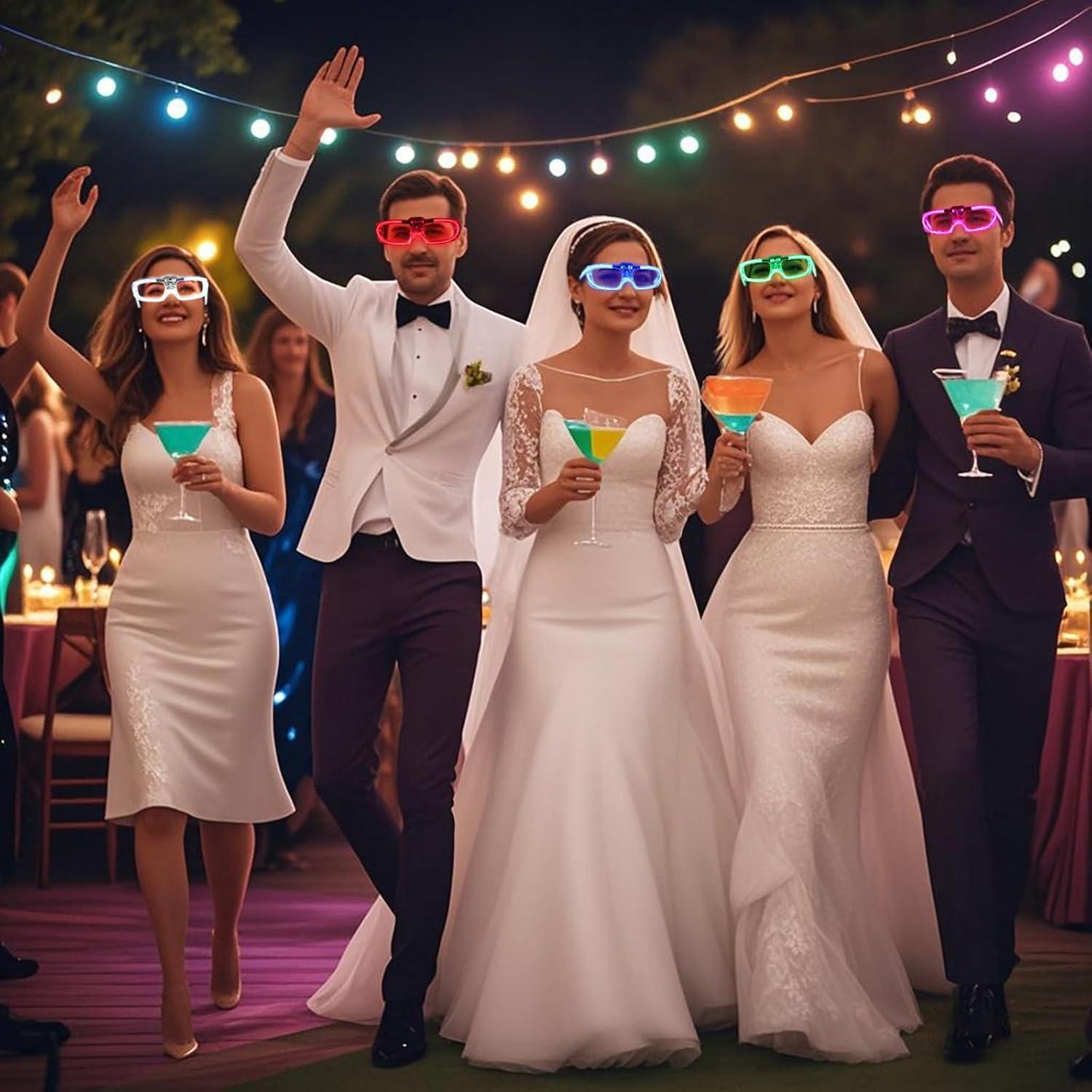 28 Gafas LED Neón FathiSooc 5 Colores 3 Modos para Fiestas