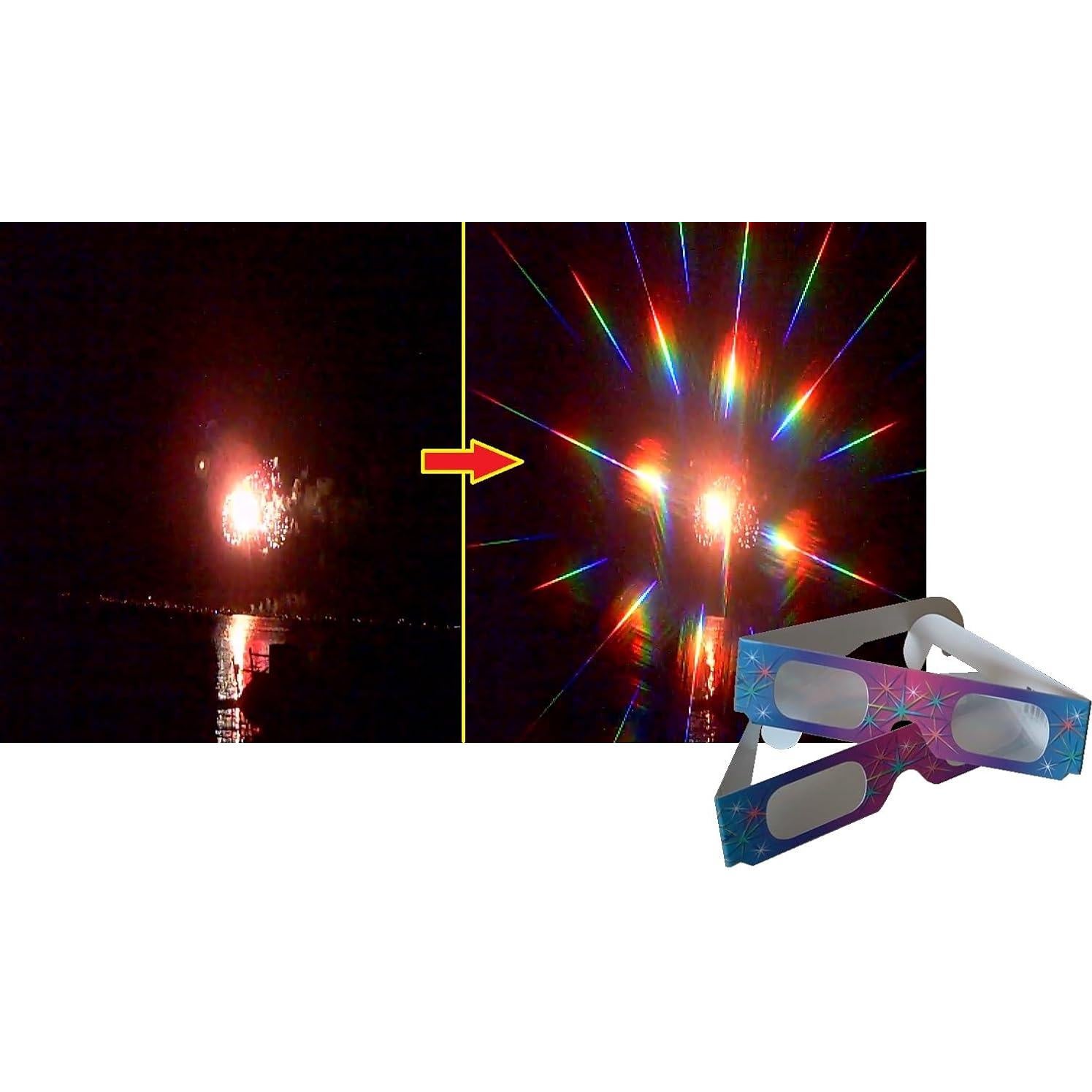 Gafas de Fuegos Artificiales Rob's - 50 Pares Corazones y Espectro