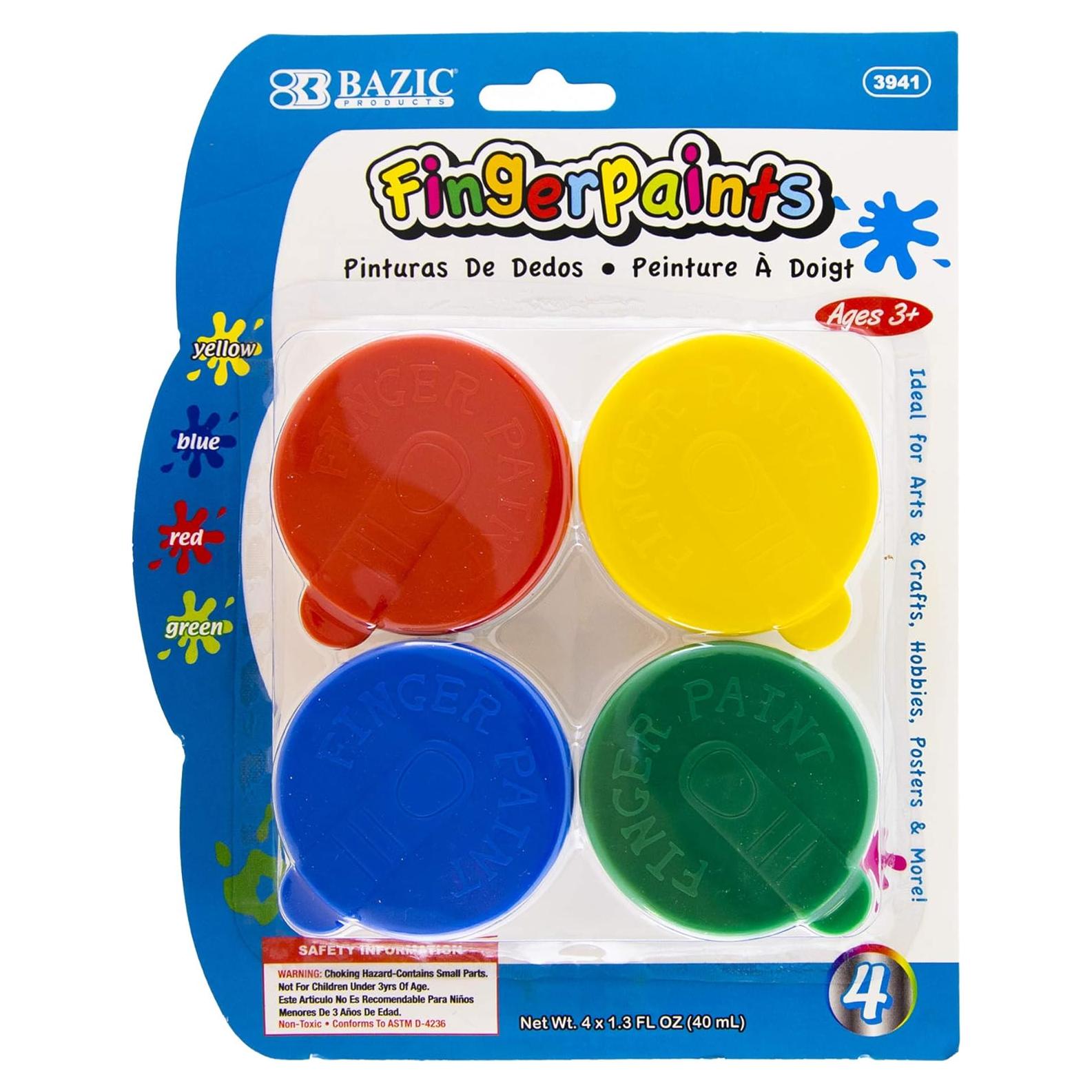 Juego de Pintura con Dedos BAZIC 24 Colores No Tóxicos