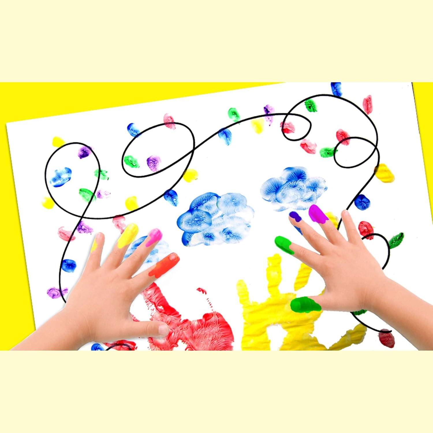 Juego de Pintura con Dedos BAZIC 24 Colores No Tóxicos