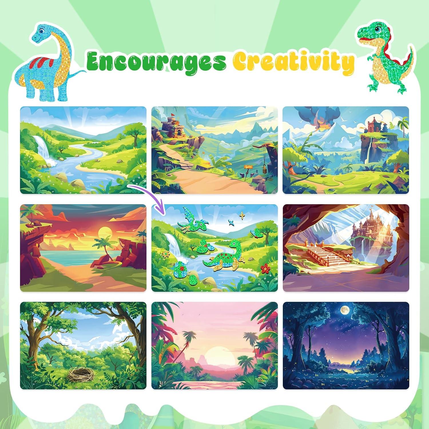 homicozy Kit de Arte con Foil Dinosaurio - Manualidades Creativas