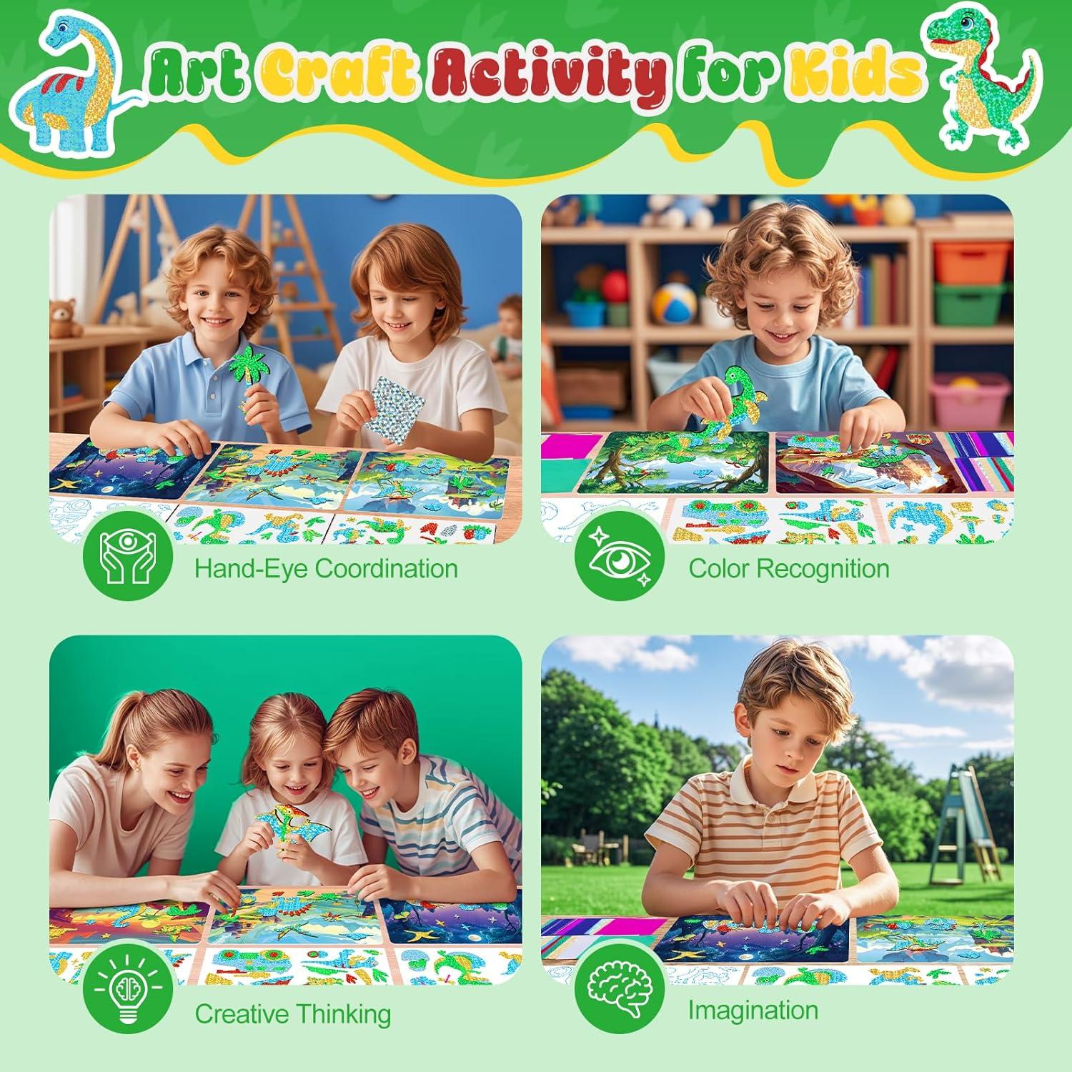 homicozy Kit de Arte con Foil Dinosaurio - Manualidades Creativas