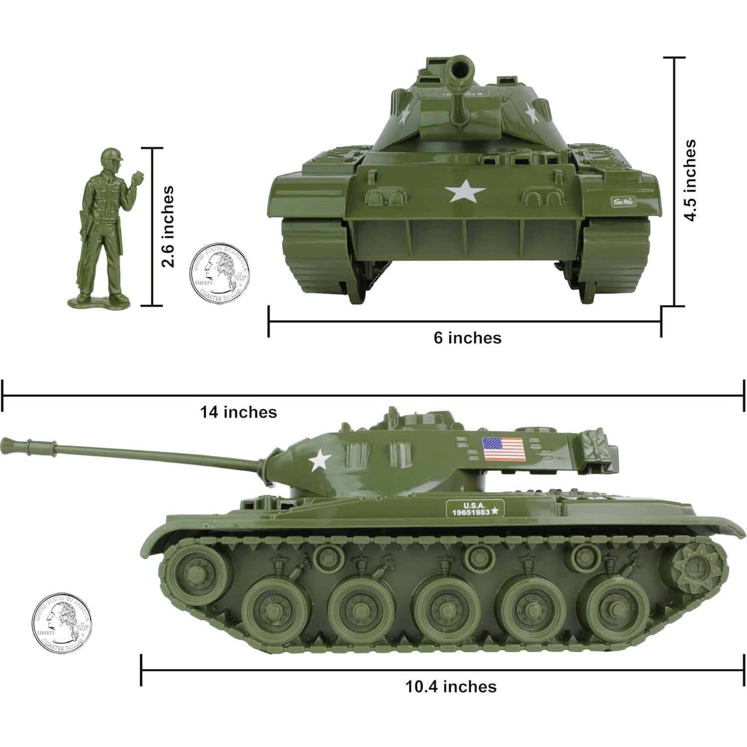 Tanque Tim Mee Bulldog M41 Verde OD 13 Piezas 1:24