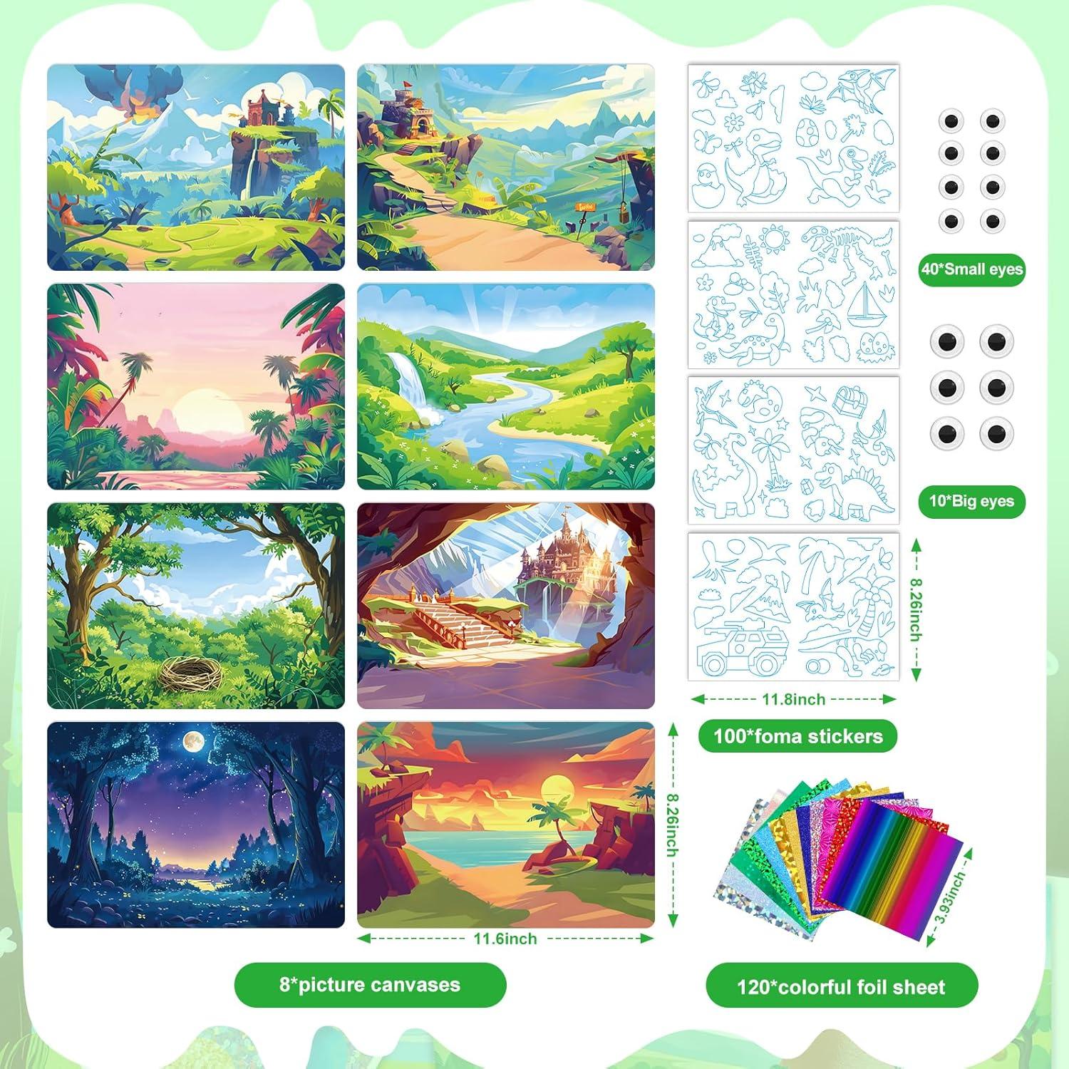 Homicozy Kit de Arte con Foil Dinosaurio 278 Piezas