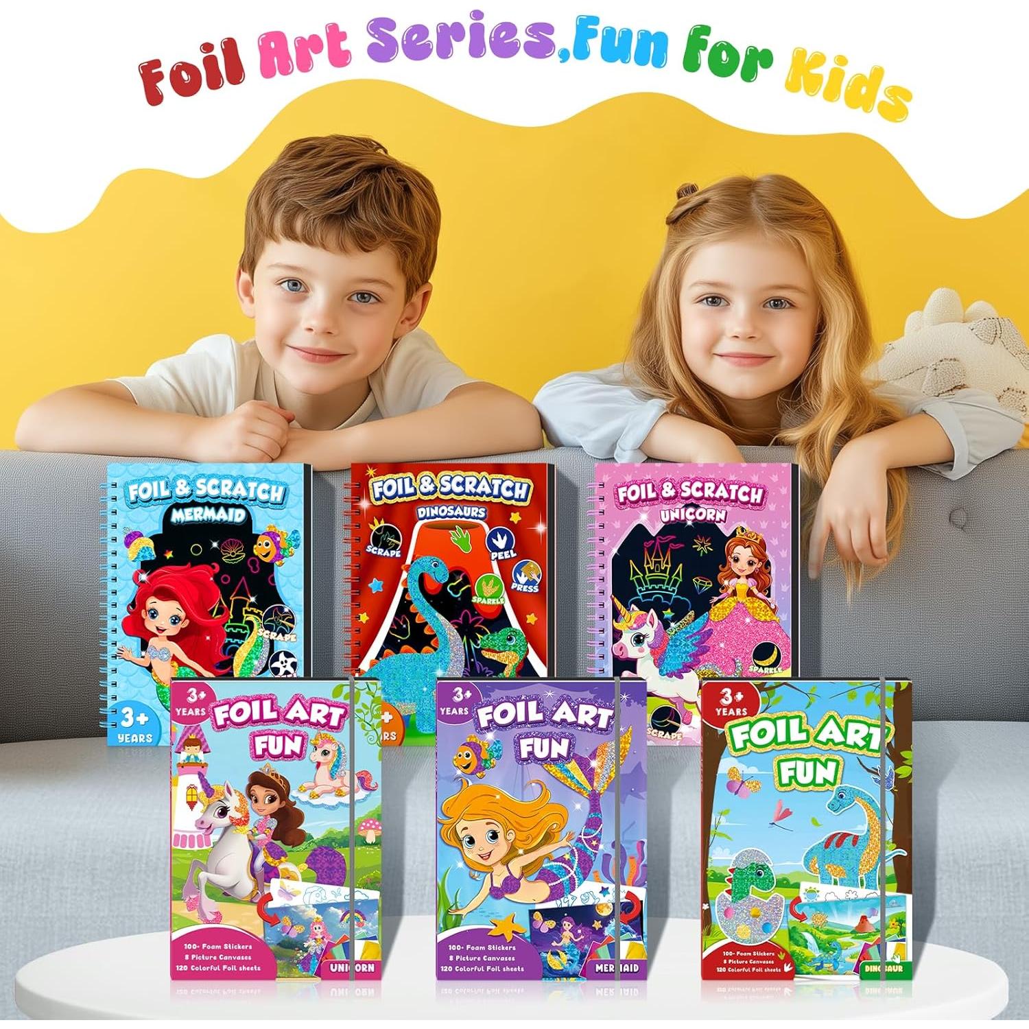 Homicozy Kit de Arte con Foil Dinosaurio 278 Piezas