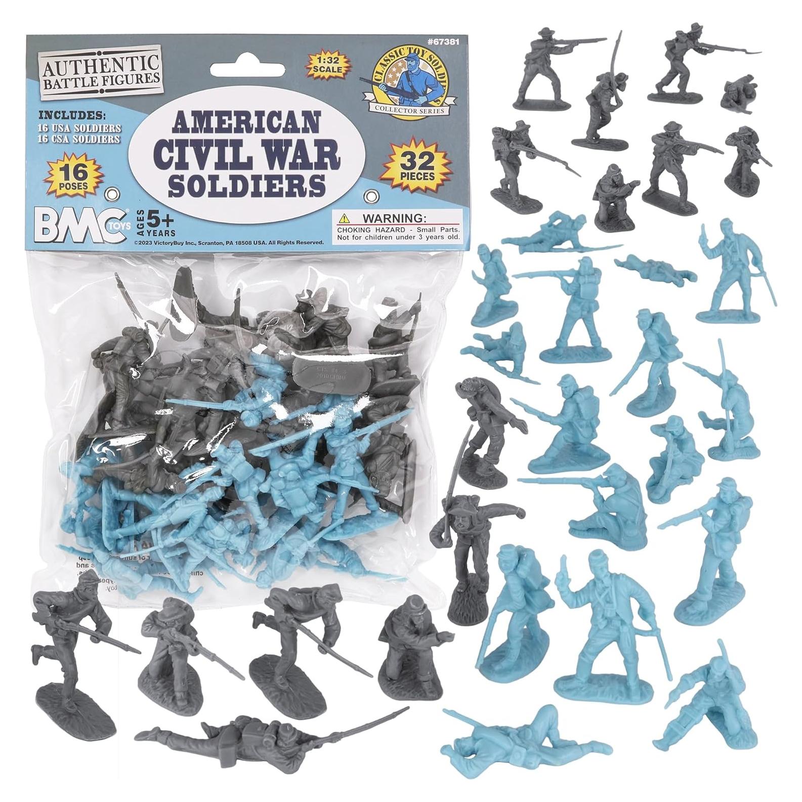 Figuras de Soldados de Plástico BMC Guerra Civil Americana 32pc