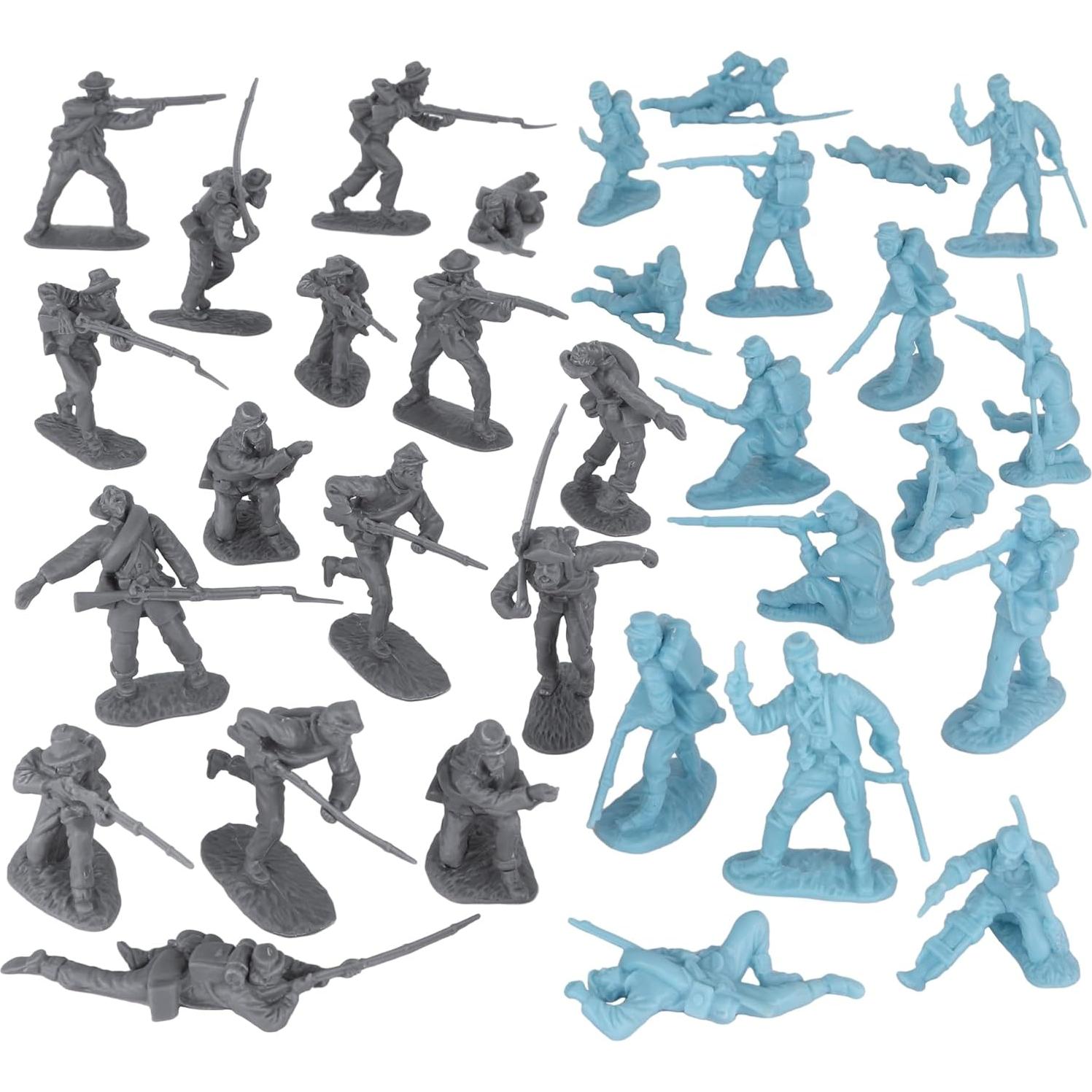 Figuras de Soldados de Plástico BMC Guerra Civil Americana 32pc