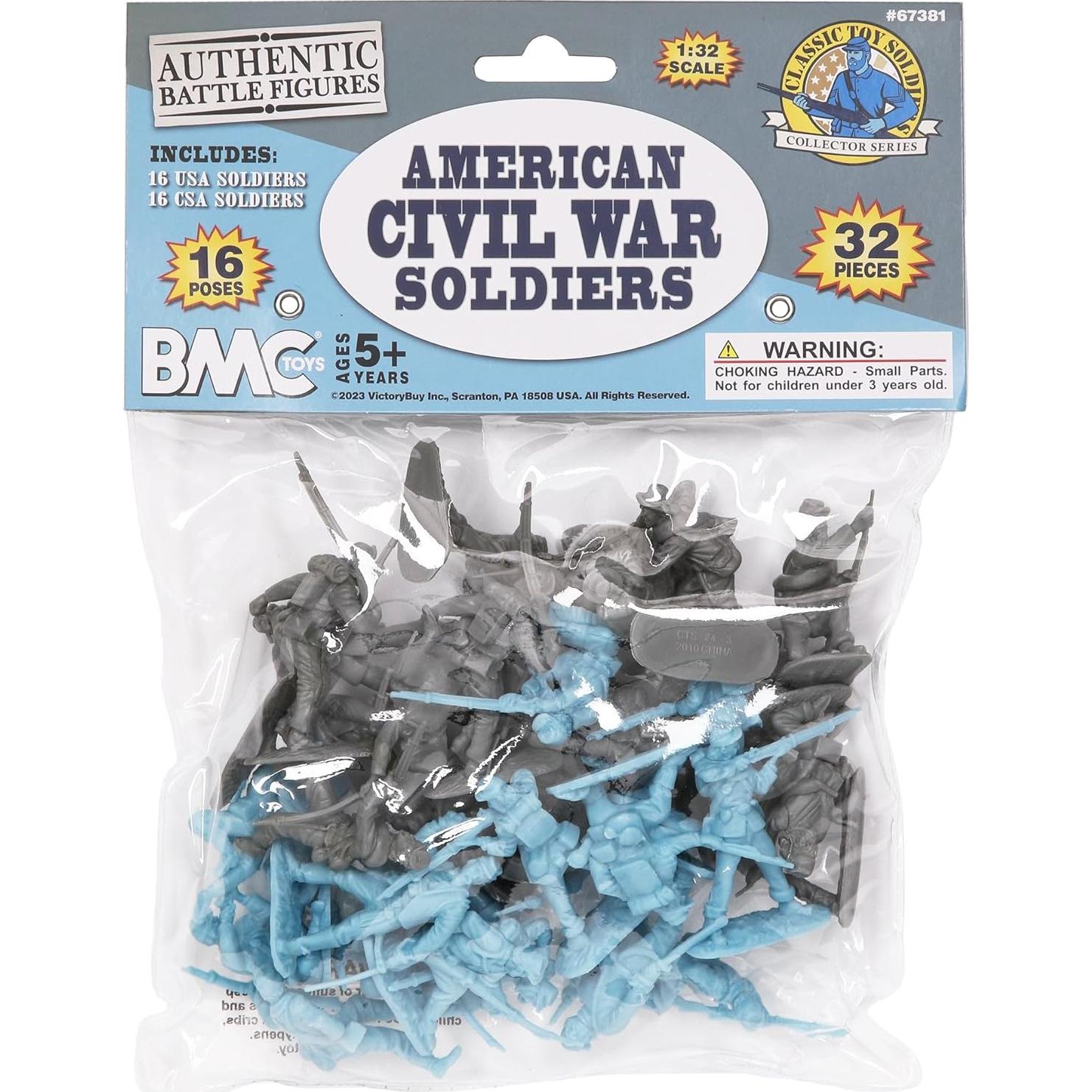Figuras de Soldados de Plástico BMC Guerra Civil Americana 32pc