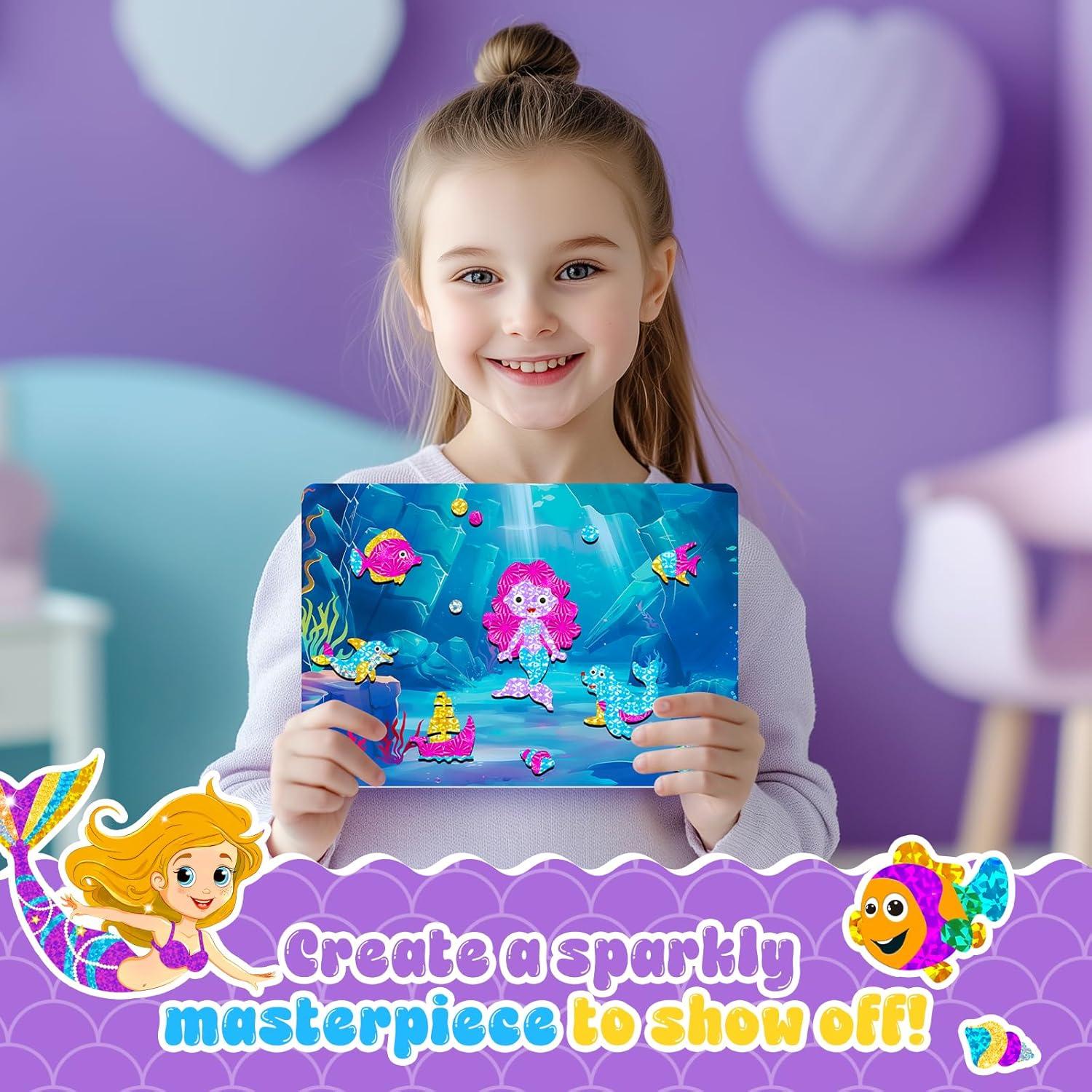 Homicozy Kit de Arte Foil Fun Sirena para Niños 4-10 Años