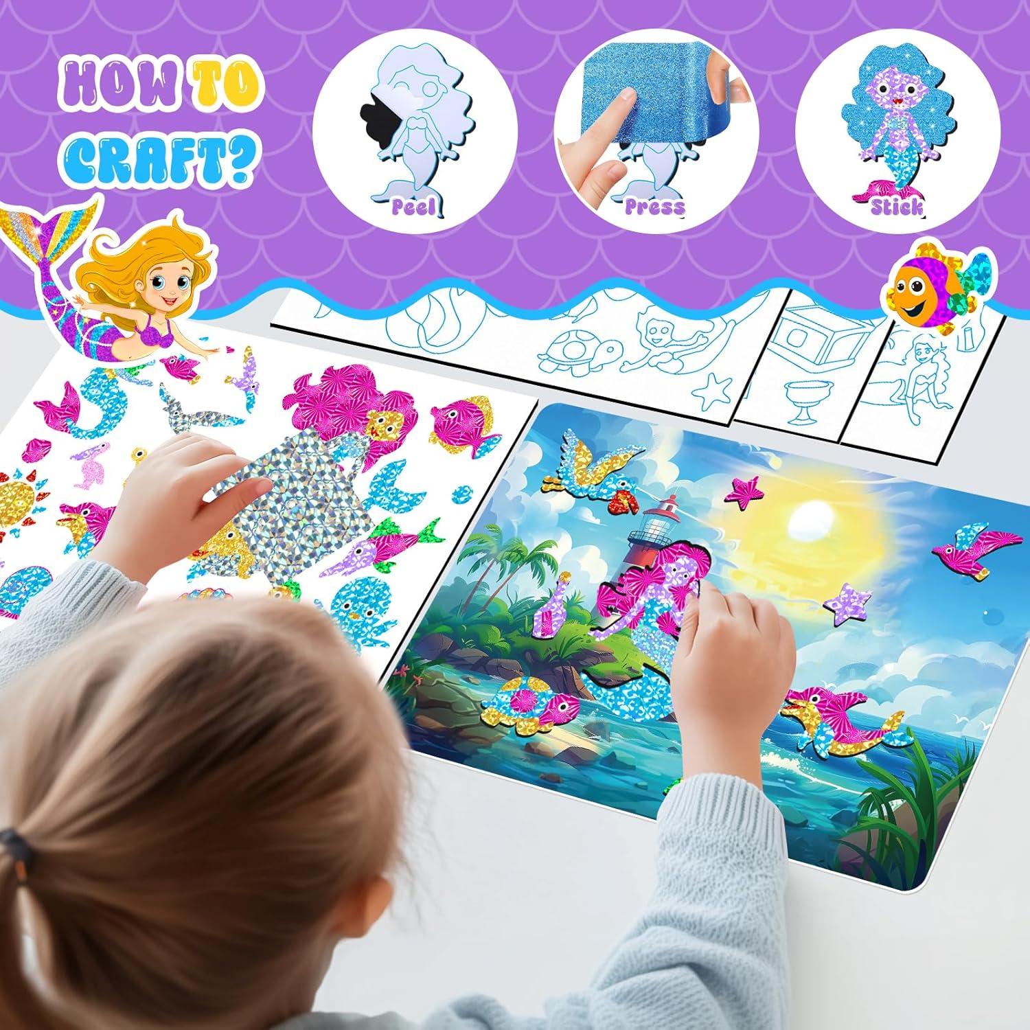 Homicozy Kit de Arte Foil Fun Sirena para Niños 4-10 Años