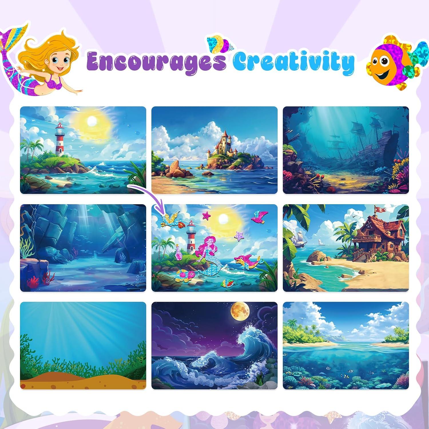 Homicozy Kit de Arte Foil Fun Sirena para Niños 4-10 Años