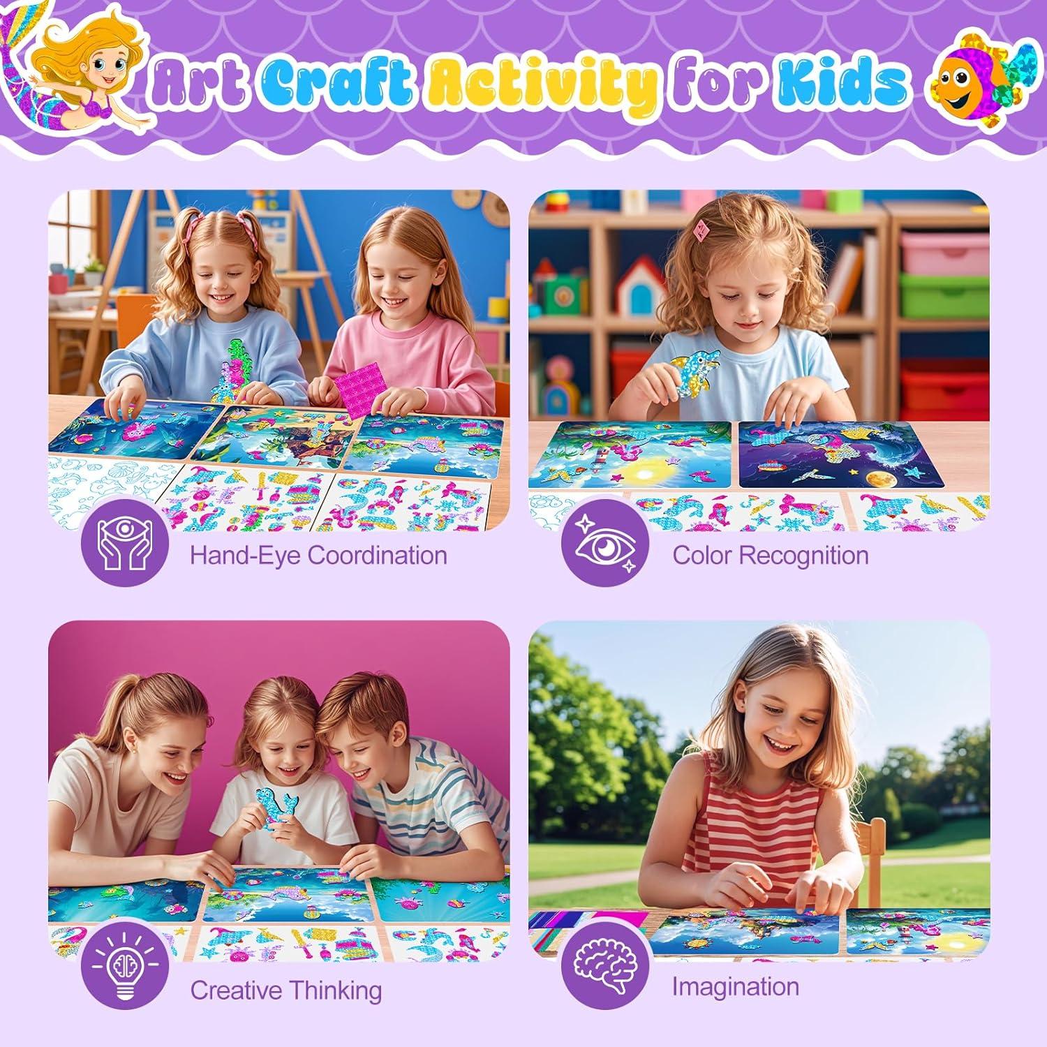 Homicozy Kit de Arte Foil Fun Sirena para Niños 4-10 Años