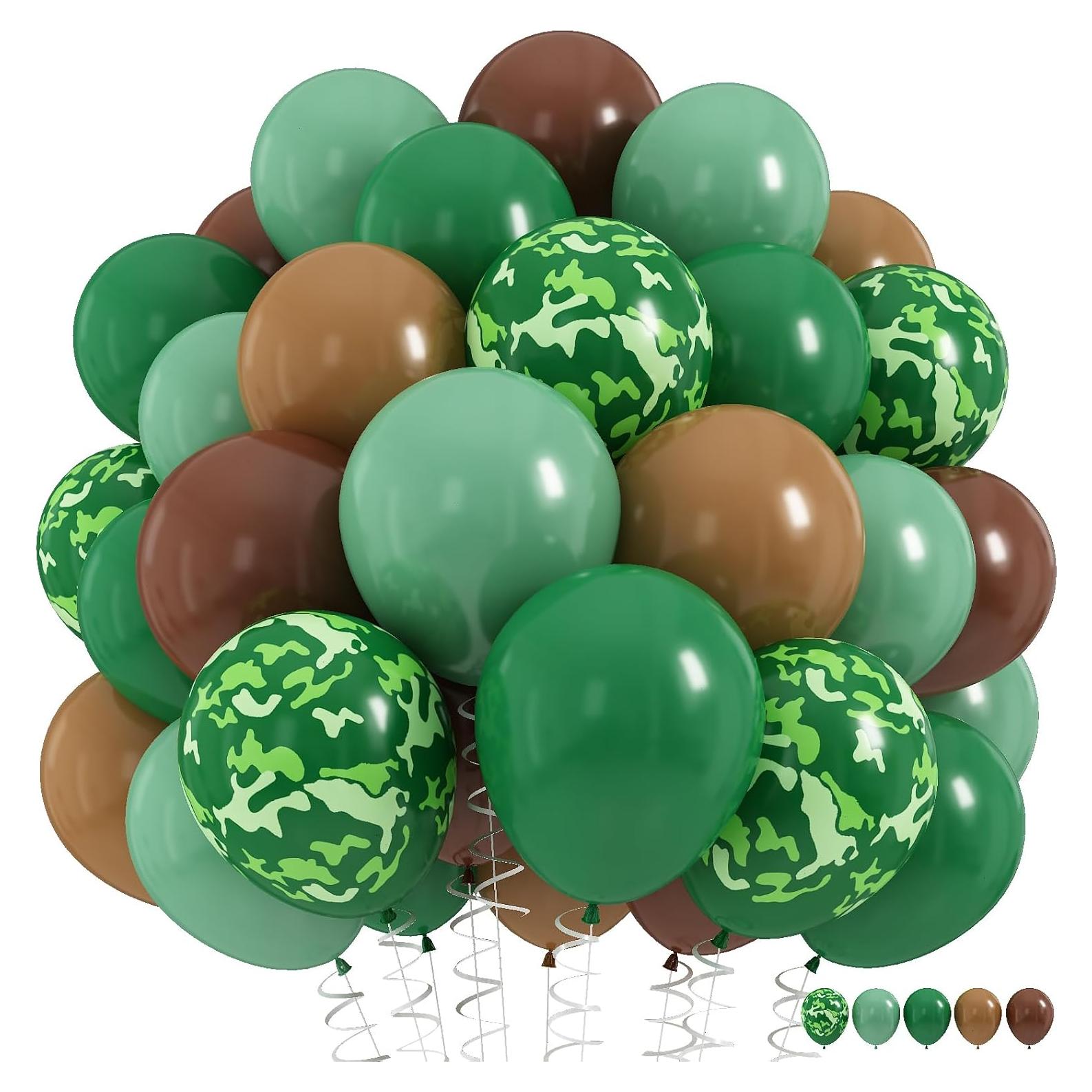 Juego de Globos Camuflaje HILAVO 30.48 cm Verde Marrón 35 Pzas
