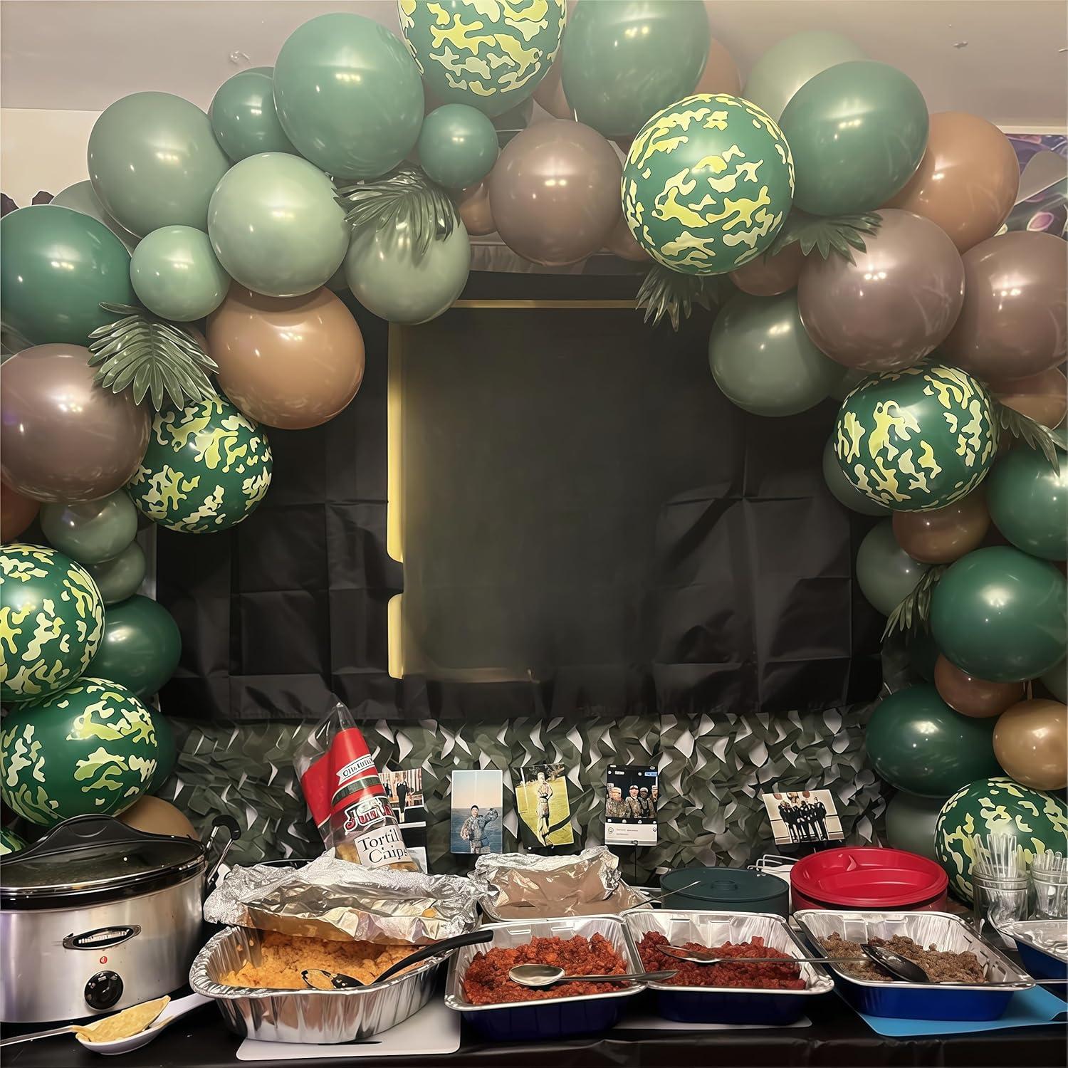 Juego de Globos Camuflaje HILAVO 30.48 cm Verde Marrón 35 Pzas