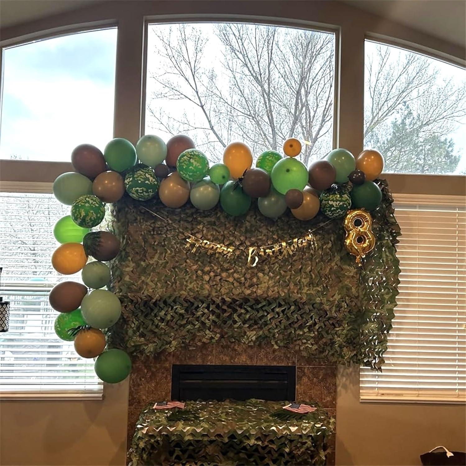 Juego de Globos Camuflaje HILAVO 30.48 cm Verde Marrón 35 Pzas