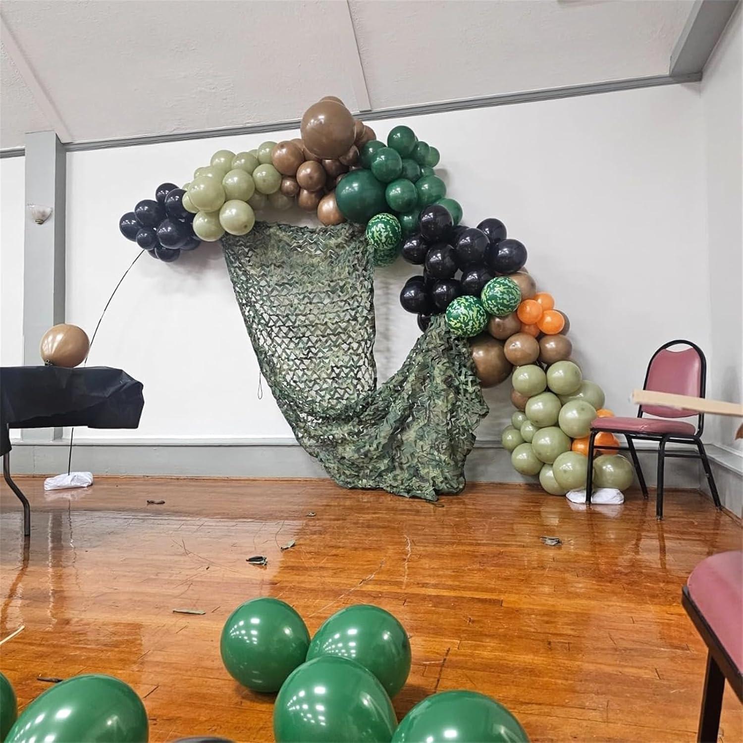 Juego de Globos Camuflaje HILAVO 30.48 cm Verde Marrón 35 Pzas