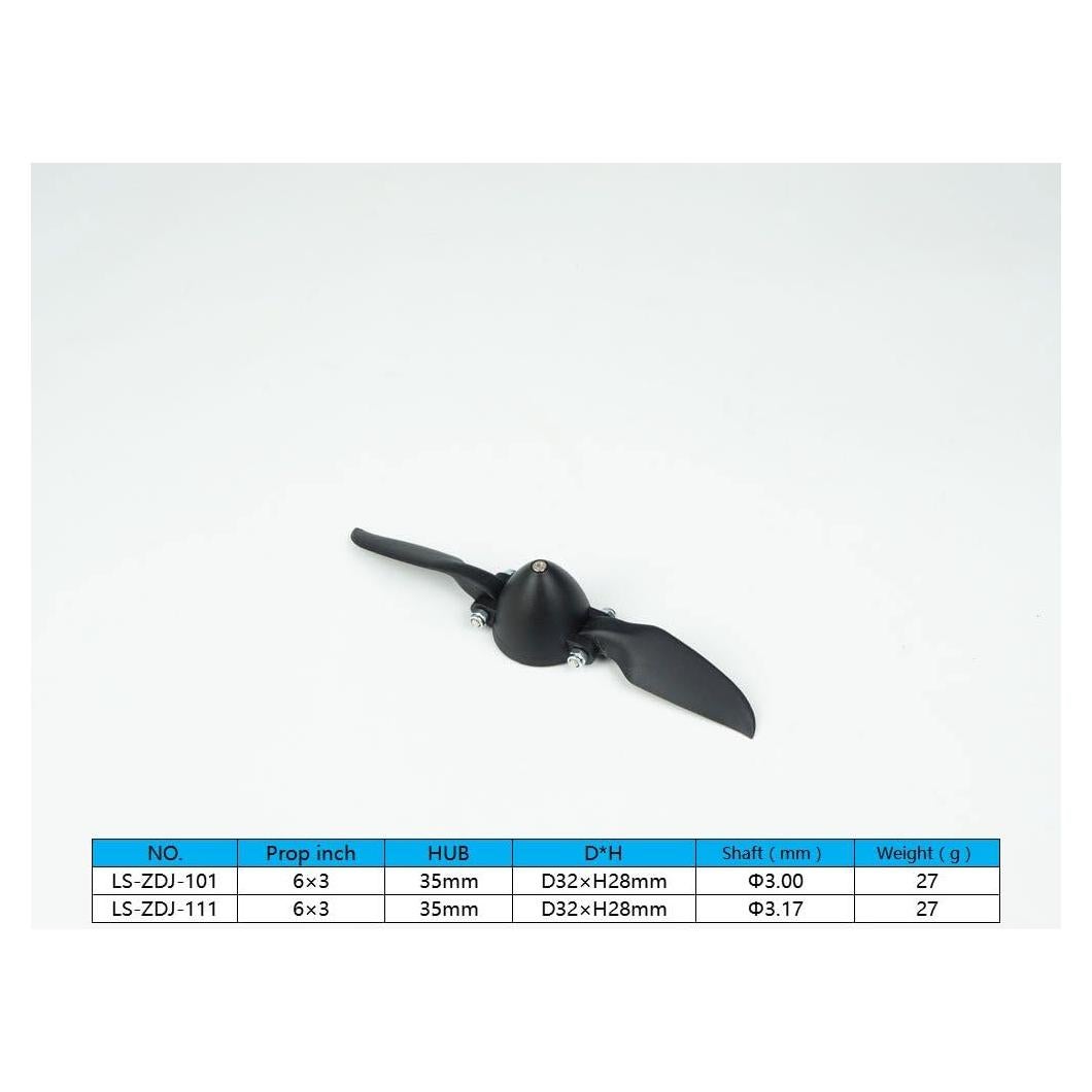 Hélice Plegable Eléctrica 6x3 para Avión RC - Eje 3.0