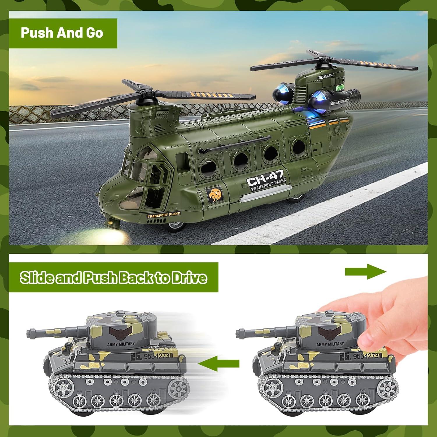 Set de Juguetes de Helicóptero Militar de Transporte deAO