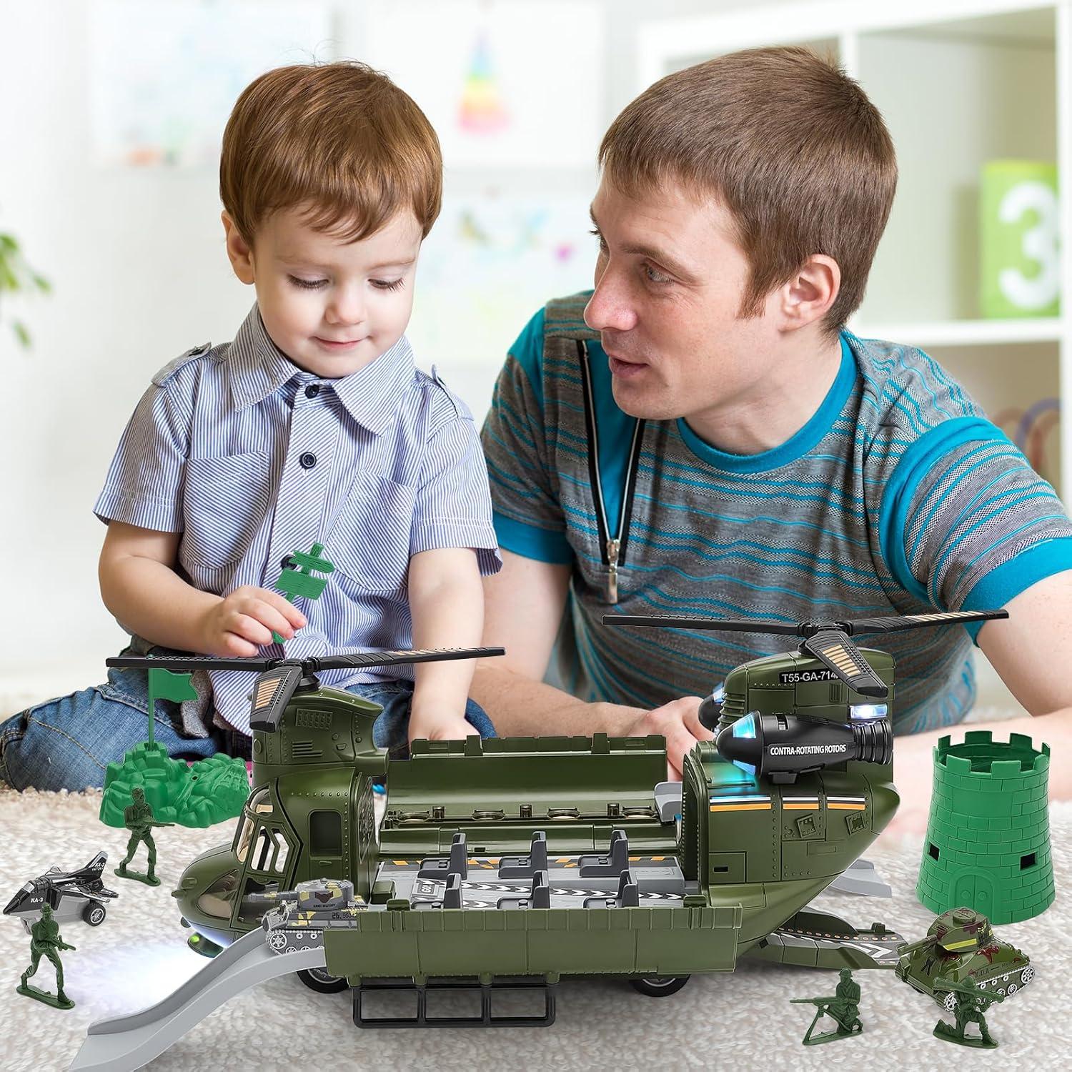 Set de Juguetes de Helicóptero Militar de Transporte deAO