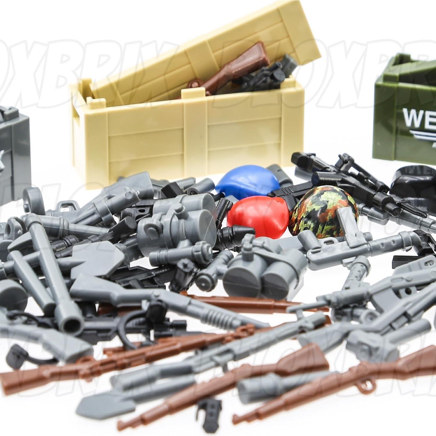 210 Piezas de Armas y Accesorios BloxBrix para Soldados