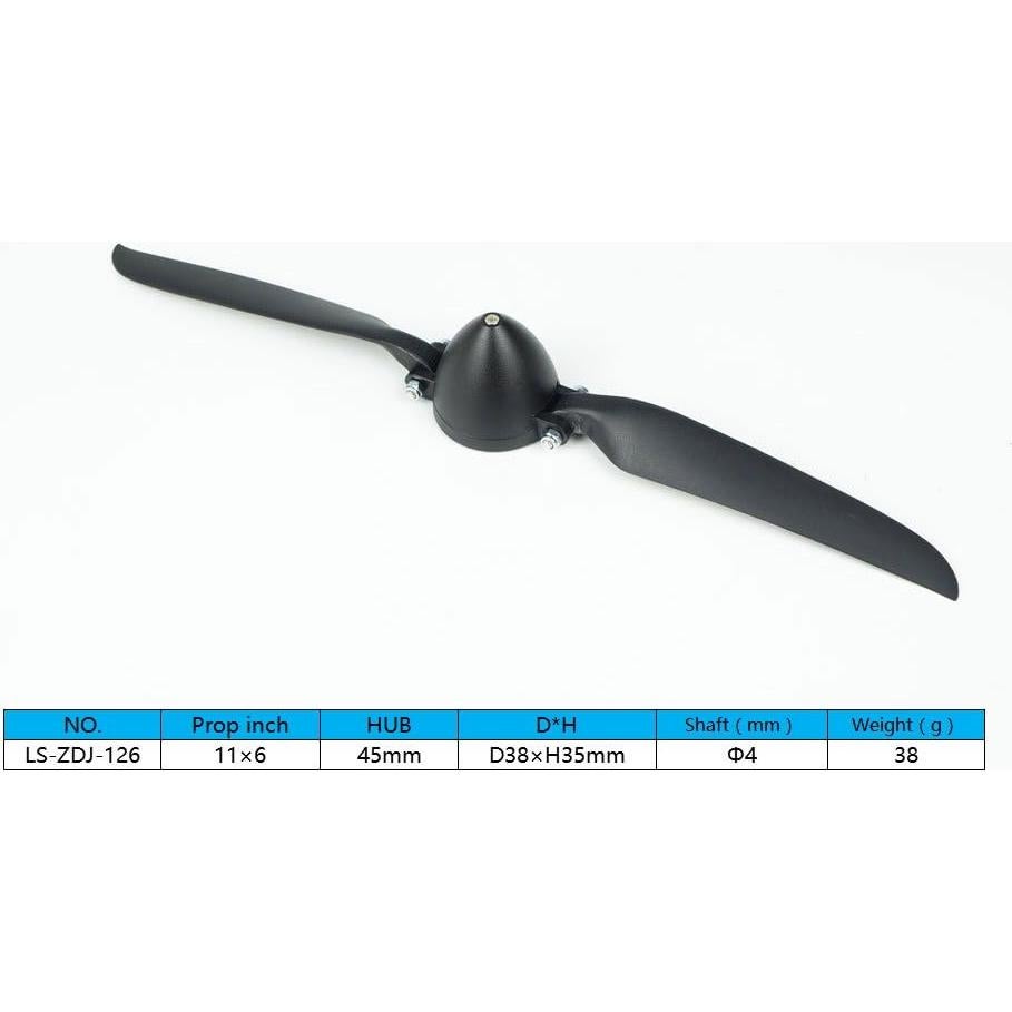 Hélice Plegable Viloga 11x15cm Eje 4.0mm Spinner D38mm