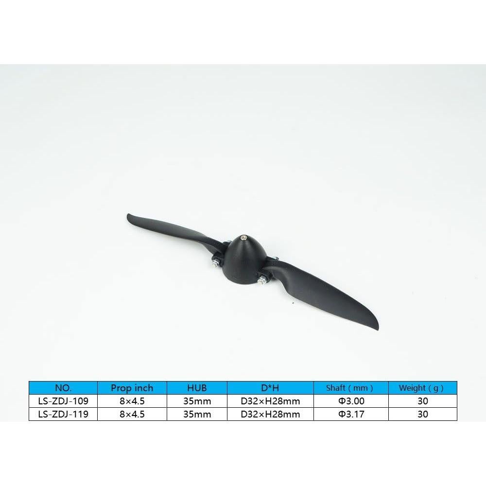 Hélice Plegable RC Shenzhen 8x4.5 Eje 3.17mm Plástico