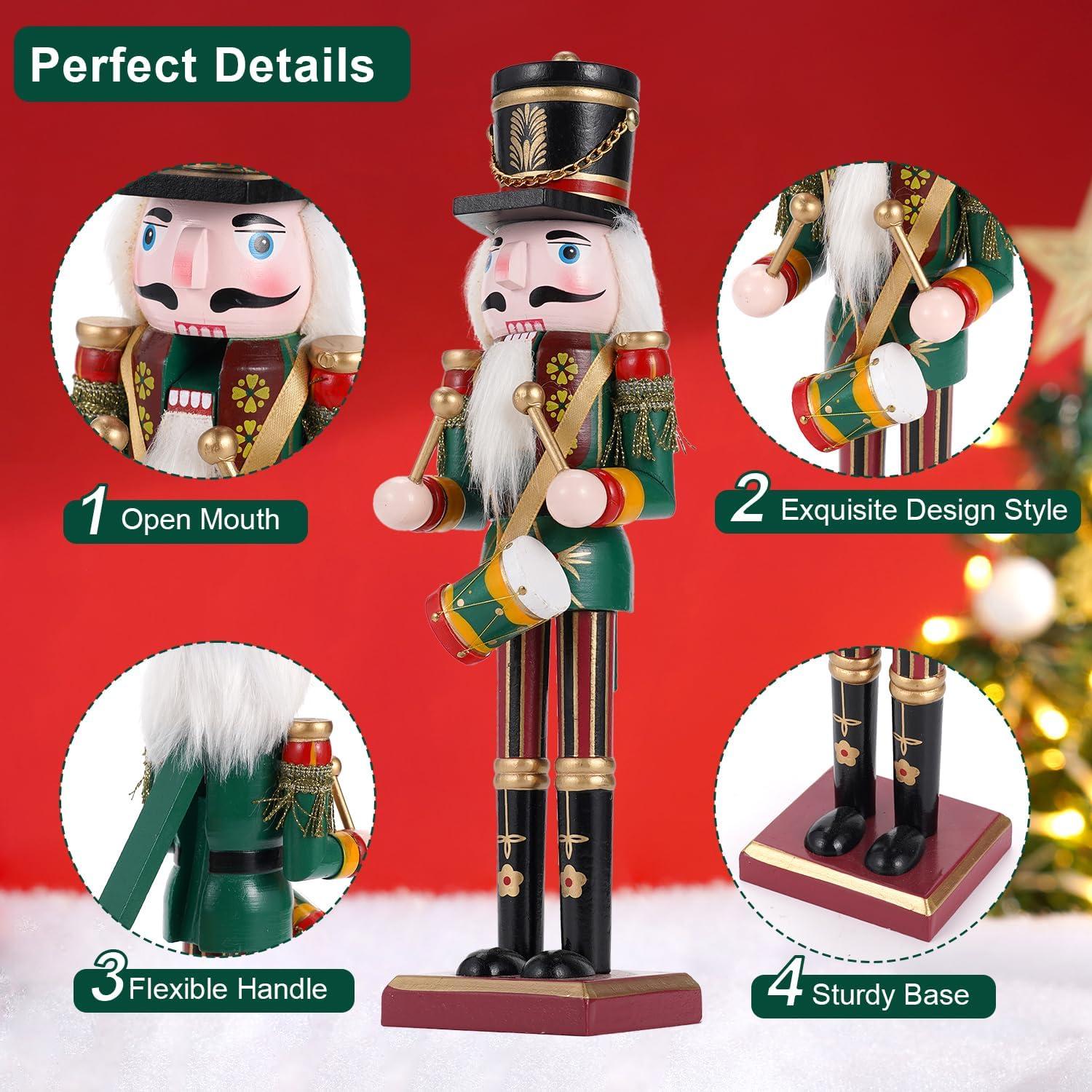 Set 3 Piezas Cascanueces de Madera 30cm Tpudn Decoración Navidad