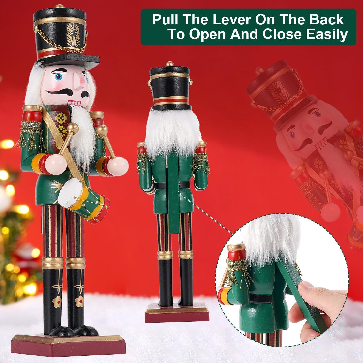 Set 3 Piezas Cascanueces de Madera 30cm Tpudn Decoración Navidad