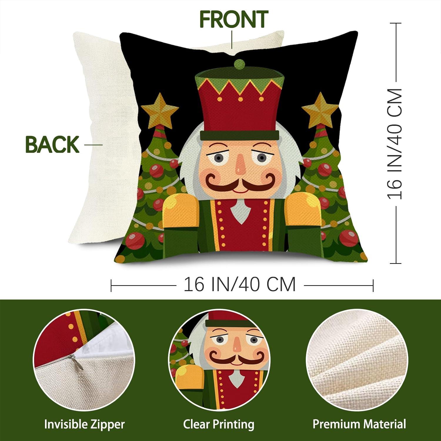 Funda de Cojín Decorativa Navidad Fjfz 16x16 cm Pack de 4