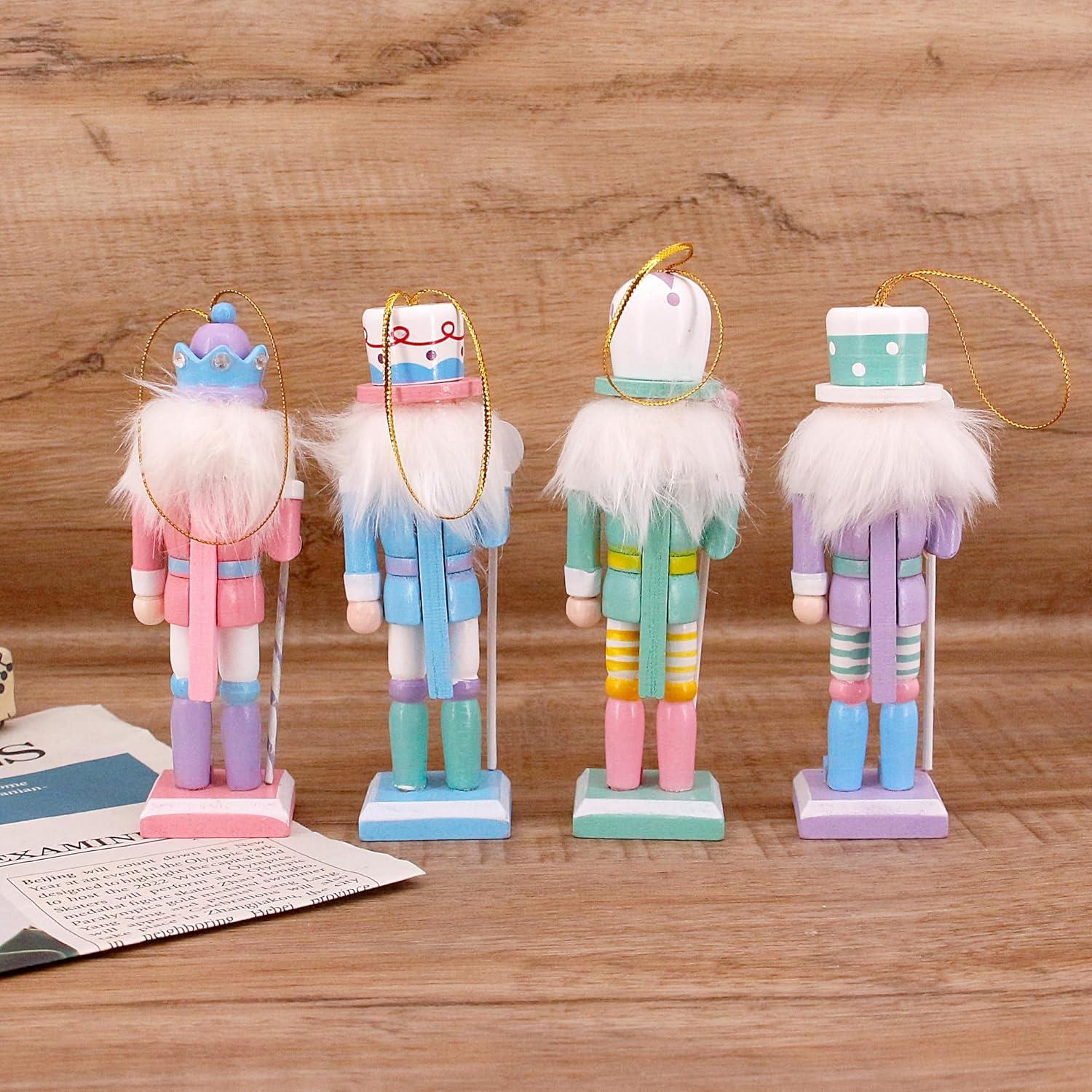 Set 4 Adornos de Soldado de Nuez de Madera Naimo 12.7cm